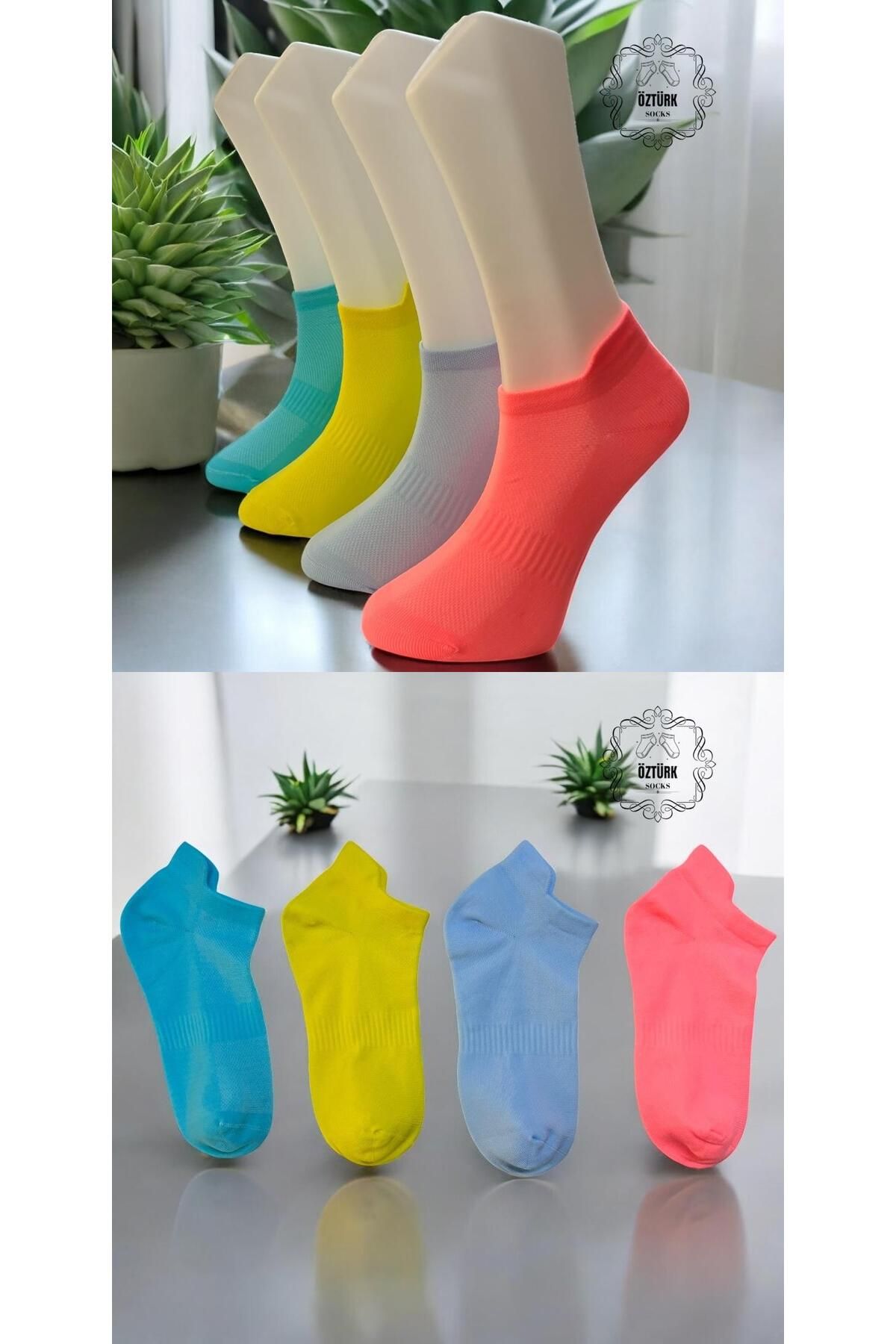 ÖS ÖZTÜRK SOCKS 4'lü MİKROFİBER DİKİŞSİZ KADIN PATİK ÇORAP