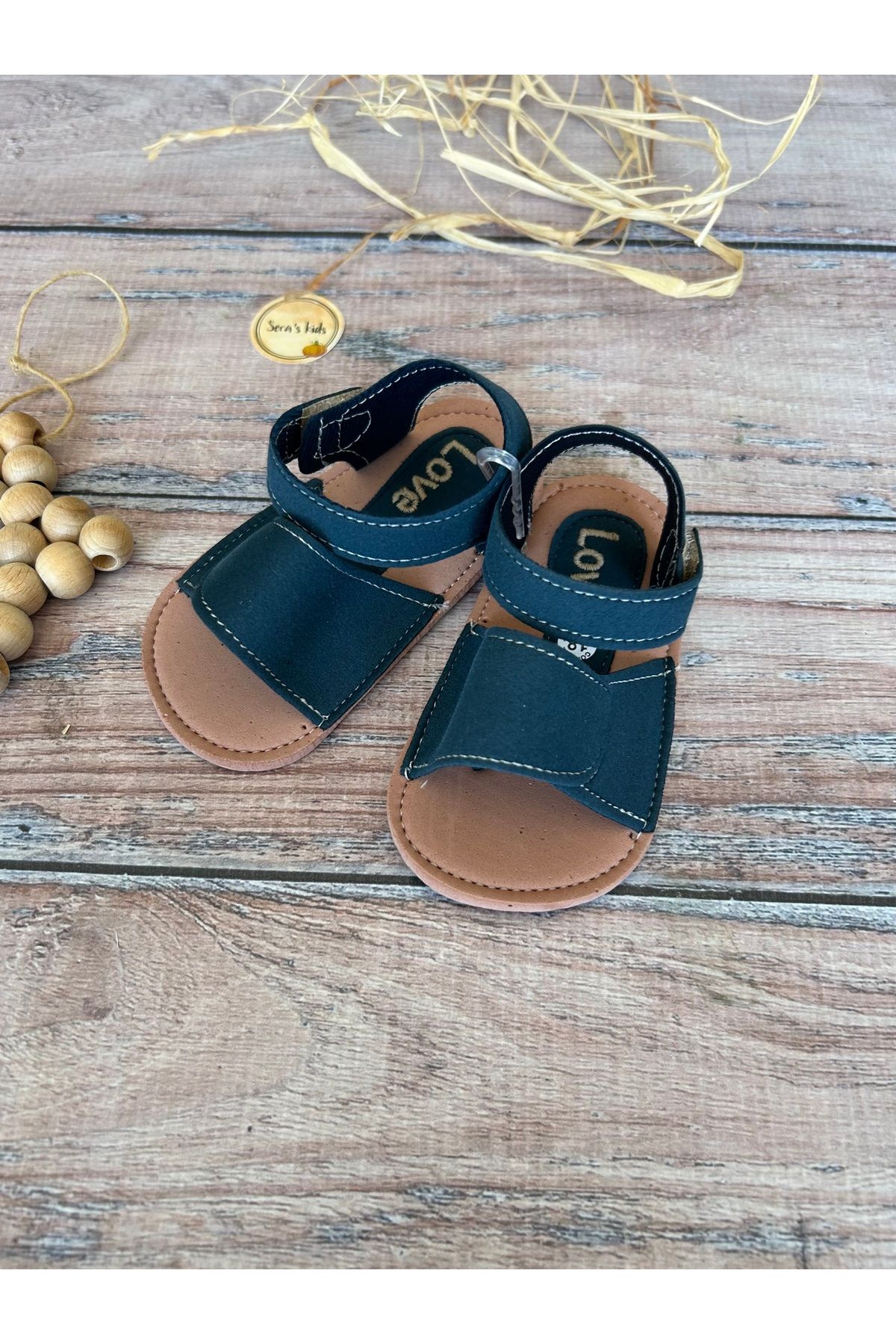 seraskids Erkek Bebek Cırtlı Sandalet