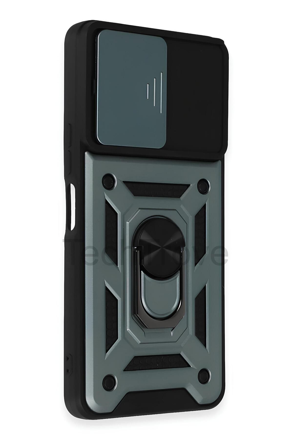 TechTrove Vivo Y36 Kılıf Sürgülü Kamera Korumalı Yüzüklü Stand Olabilen Magnetic Tpu Tank Kapak