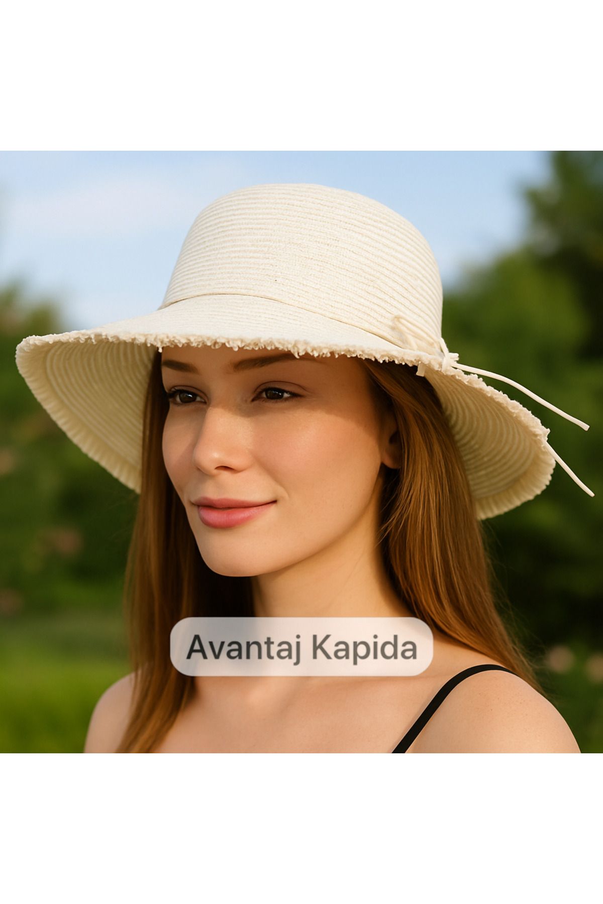 Avantaj Kapıda ® Kadın Hasır Yazlık Şapka – Geniş Kenarlı, Fiyonklu, Özel Tasarım Modeller