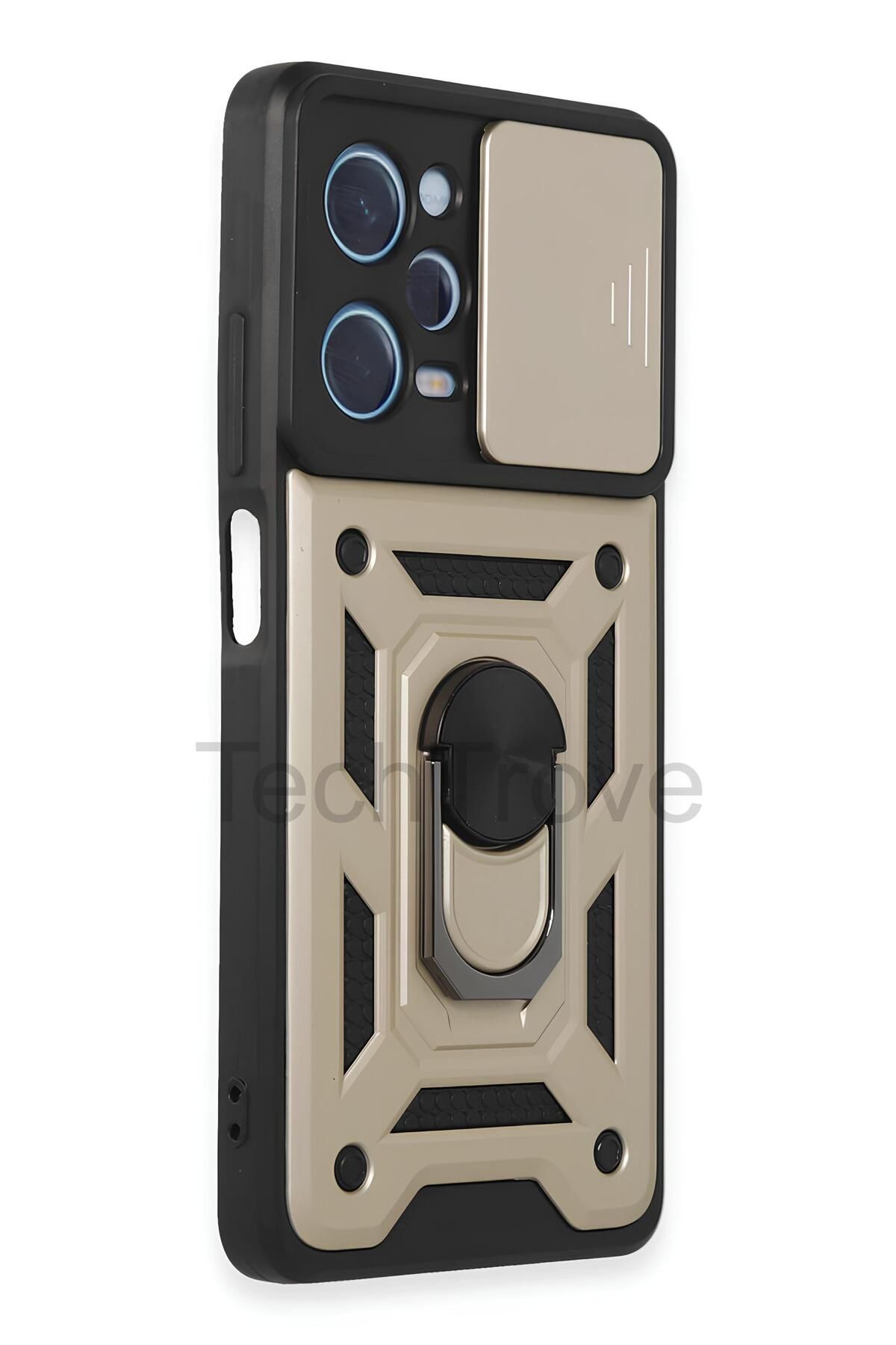 TechTrove Redmi Note 12 Pro 5G Kılıf Sürgülü Kamera Korumalı Yüzüklü Stand Olabilen Magnetic Tpu Tank Kapak