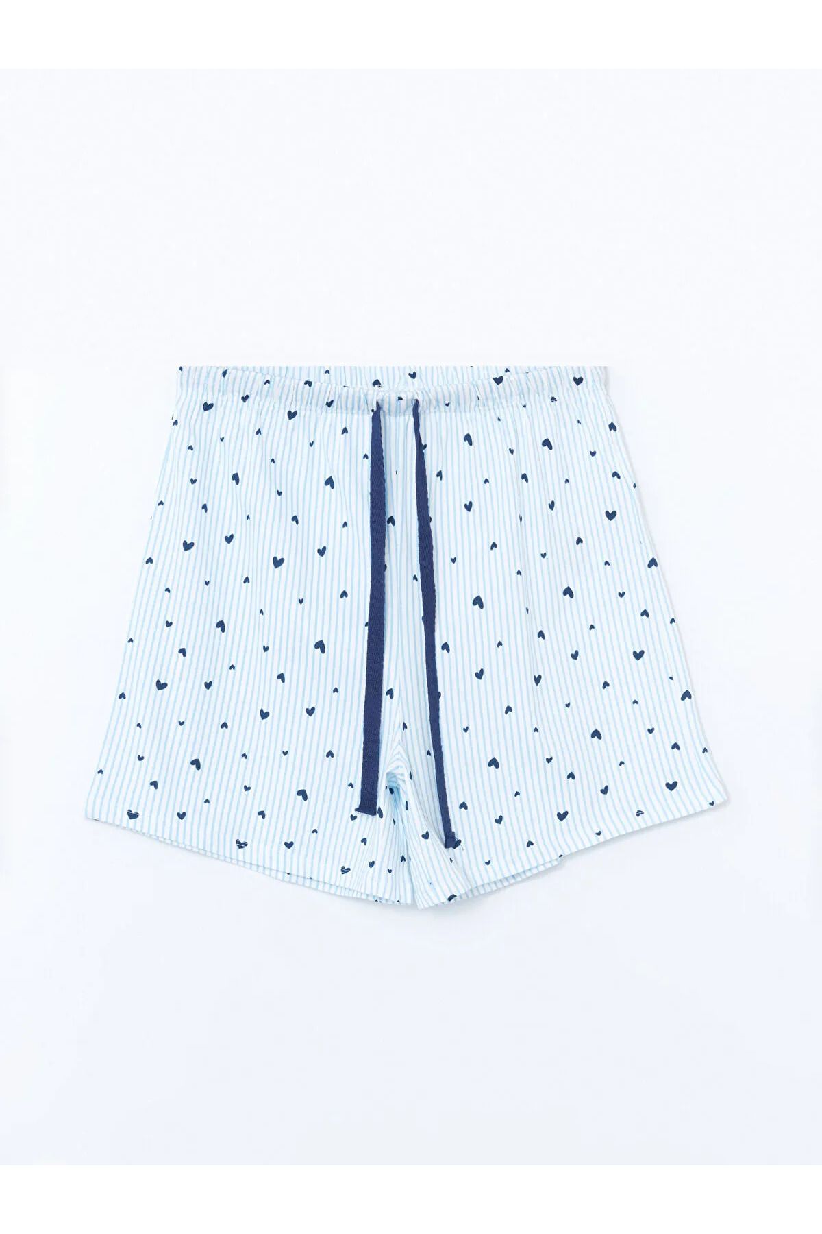 LC Waikiki Bisiklet Yaka Nakışlı Kadın Şortlu Pijama Takımı