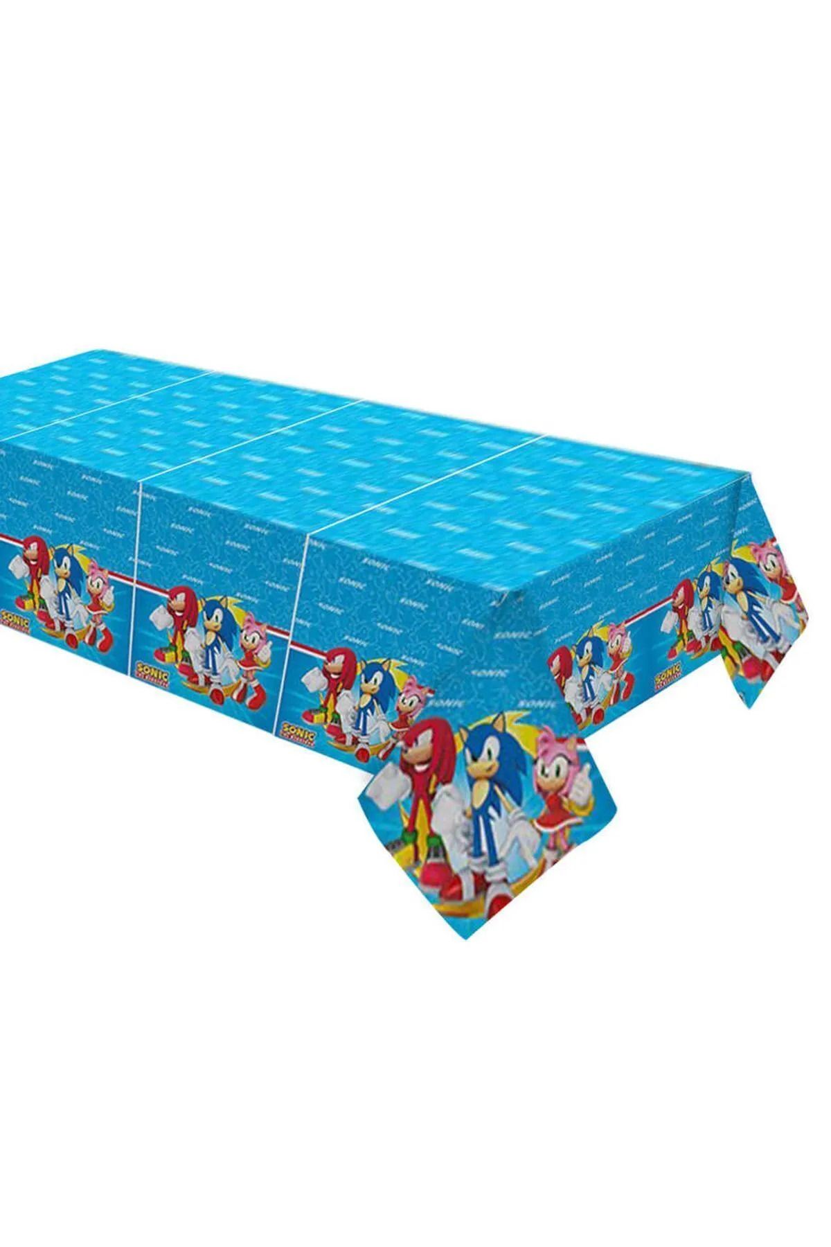 partyrüyası Sonic Temalı Naylon Kullan At 120x180 Cm Doğum Günü Partisi Plastik Masa Örtüsü