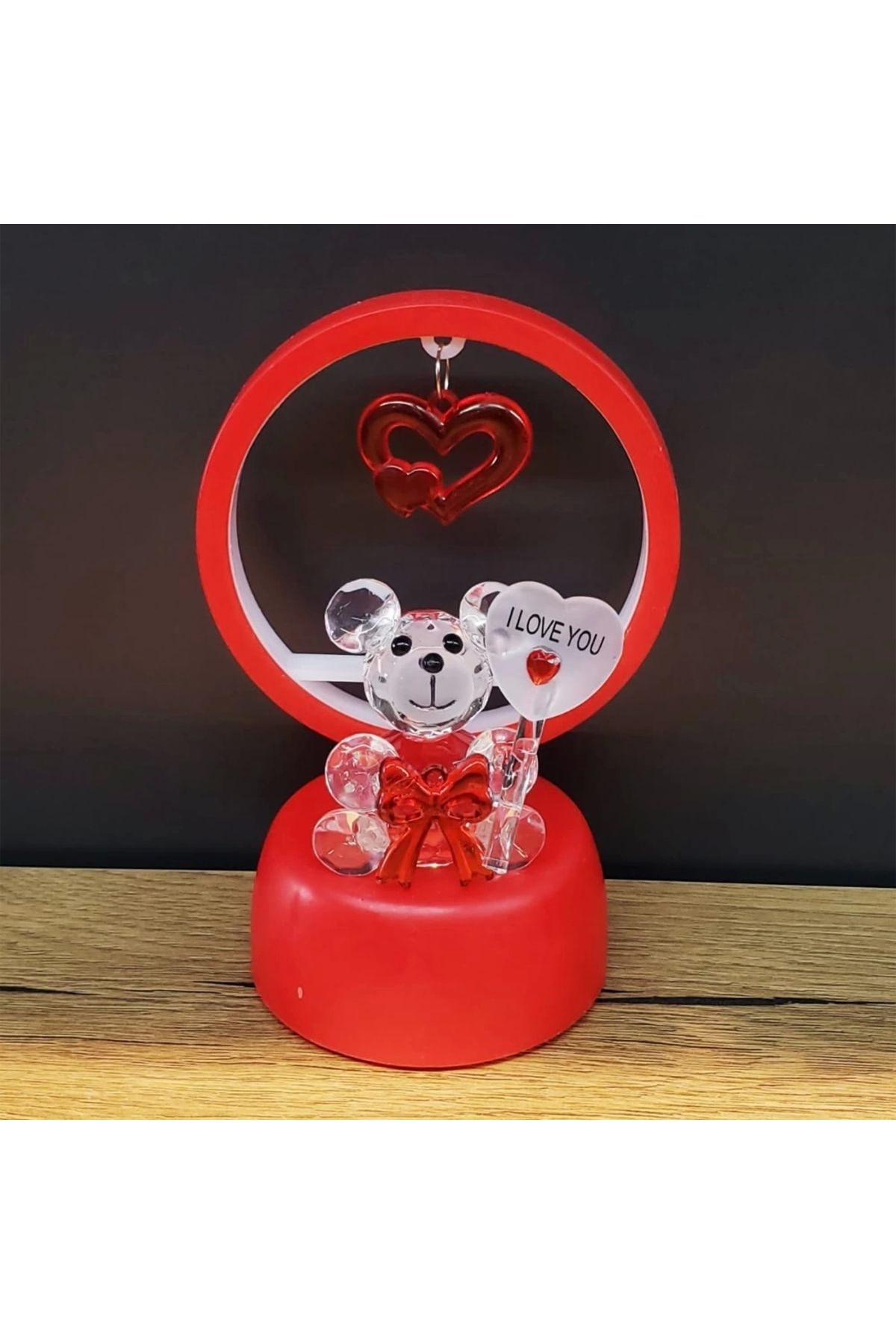 PRATİKOBA Işıklı Kırmızı I Love You Ayıcık