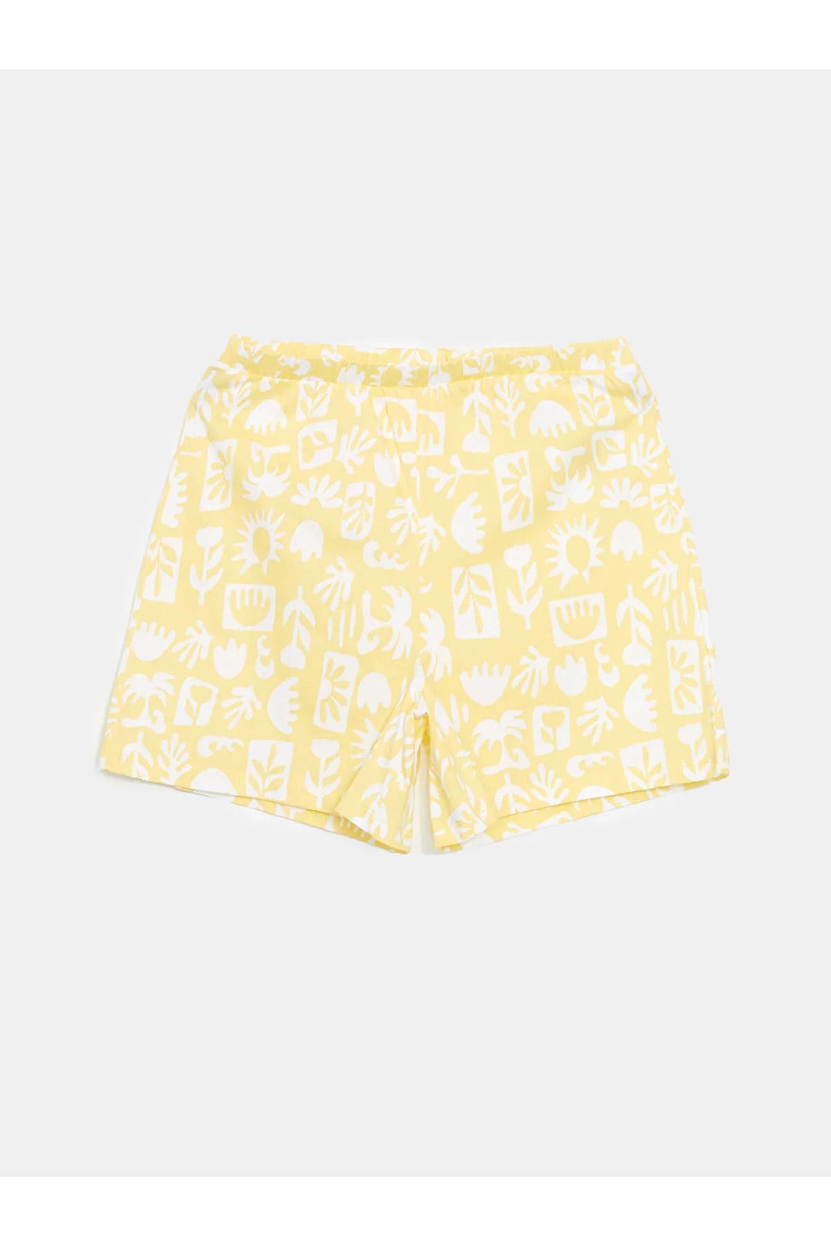 LC Waikiki Bisiklet Yaka Baskılı Kadın Şortlu Pijama Takımı