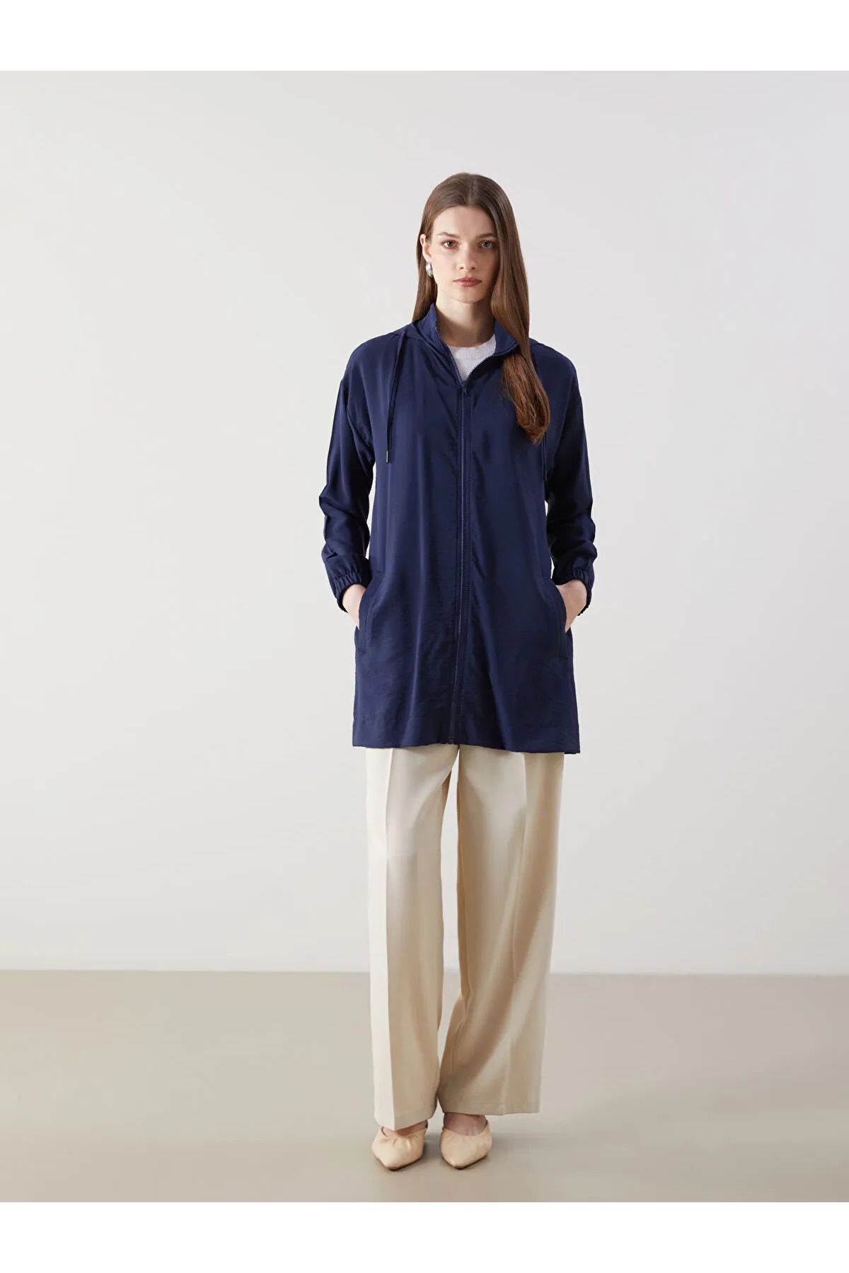 LC Waikiki Kapüşonlu Düz Oversize Kadın Tunik
