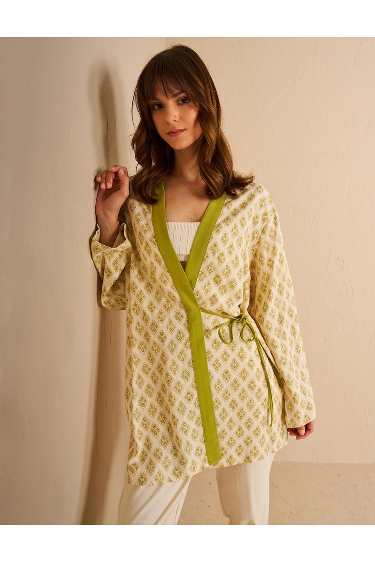 KYR Desenli Kimono Haki
