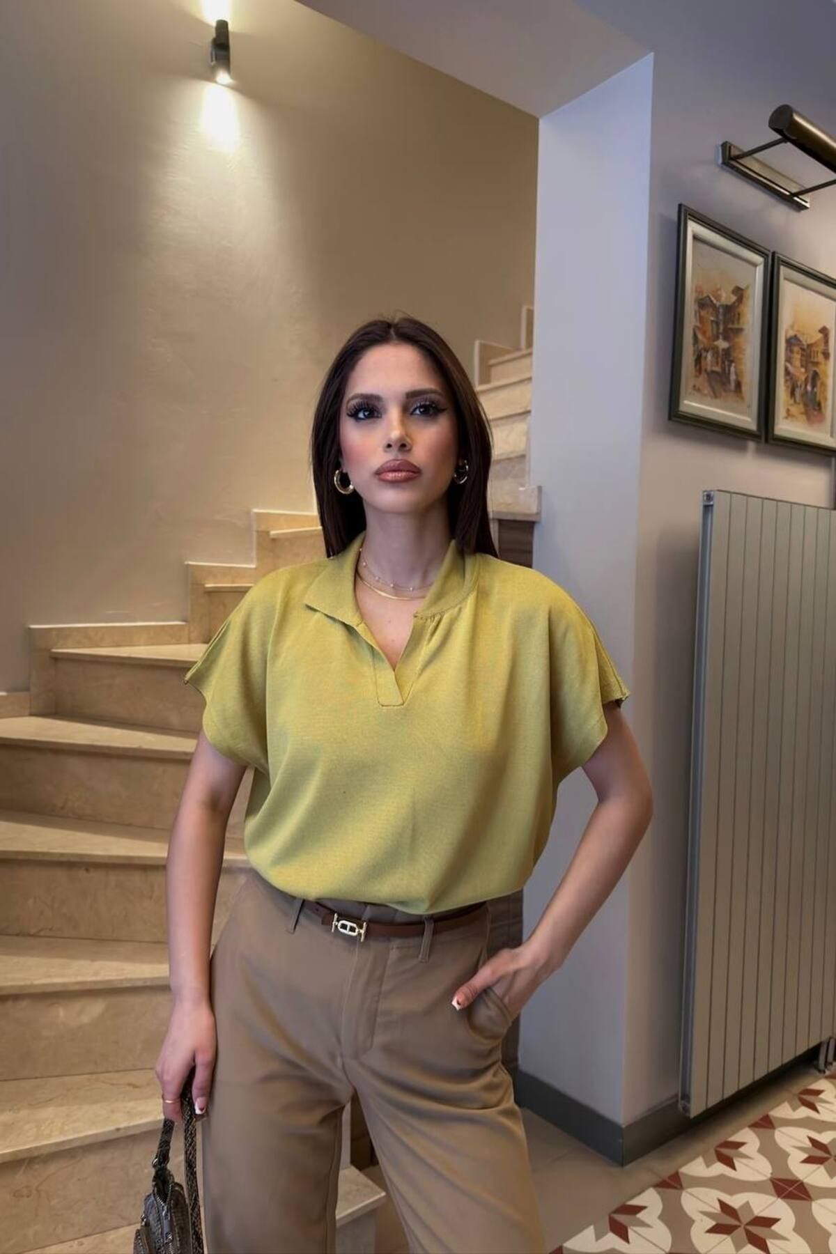 Abalı Yeni sezon Triko Merselize bluz