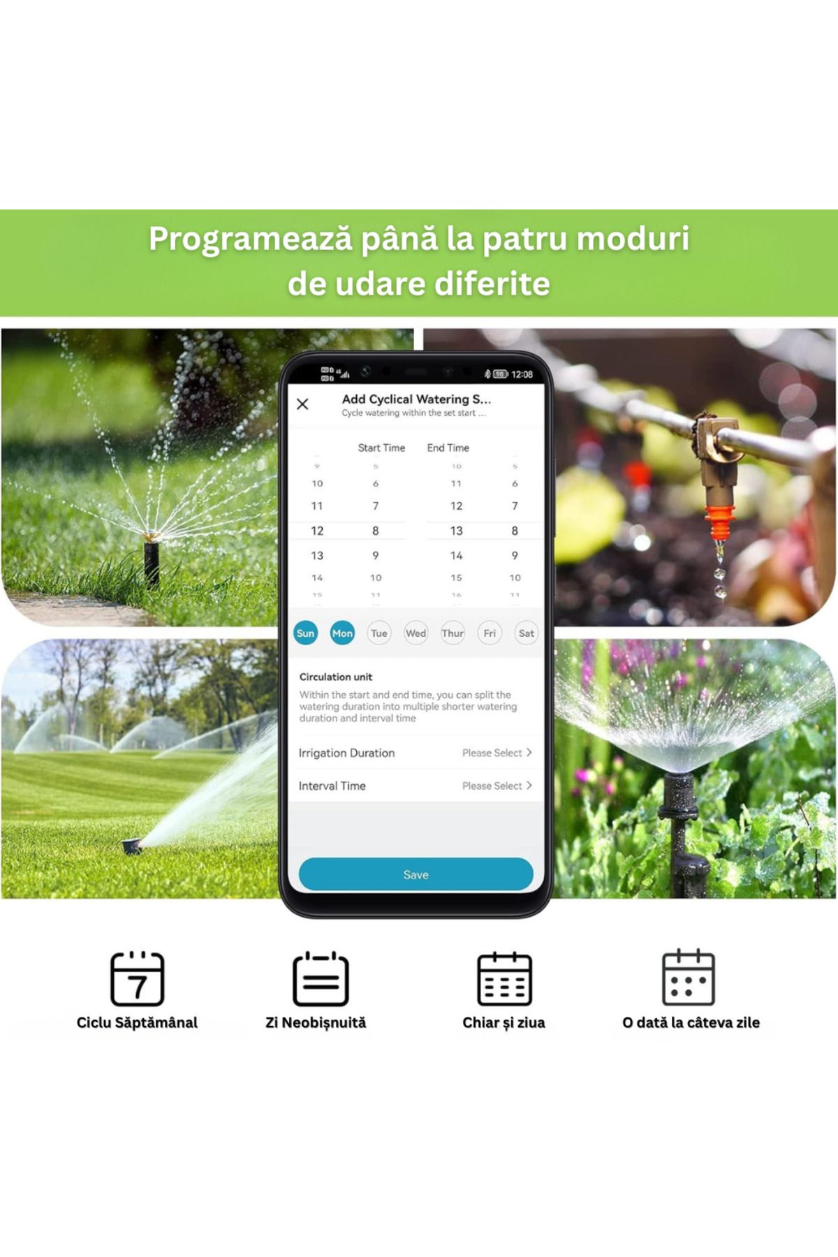 Velixo-Wifi Irrigation Timer, 2 Outputs, 40 Programs, App Control, Rain Delay, Auto/manual, Ip55 4