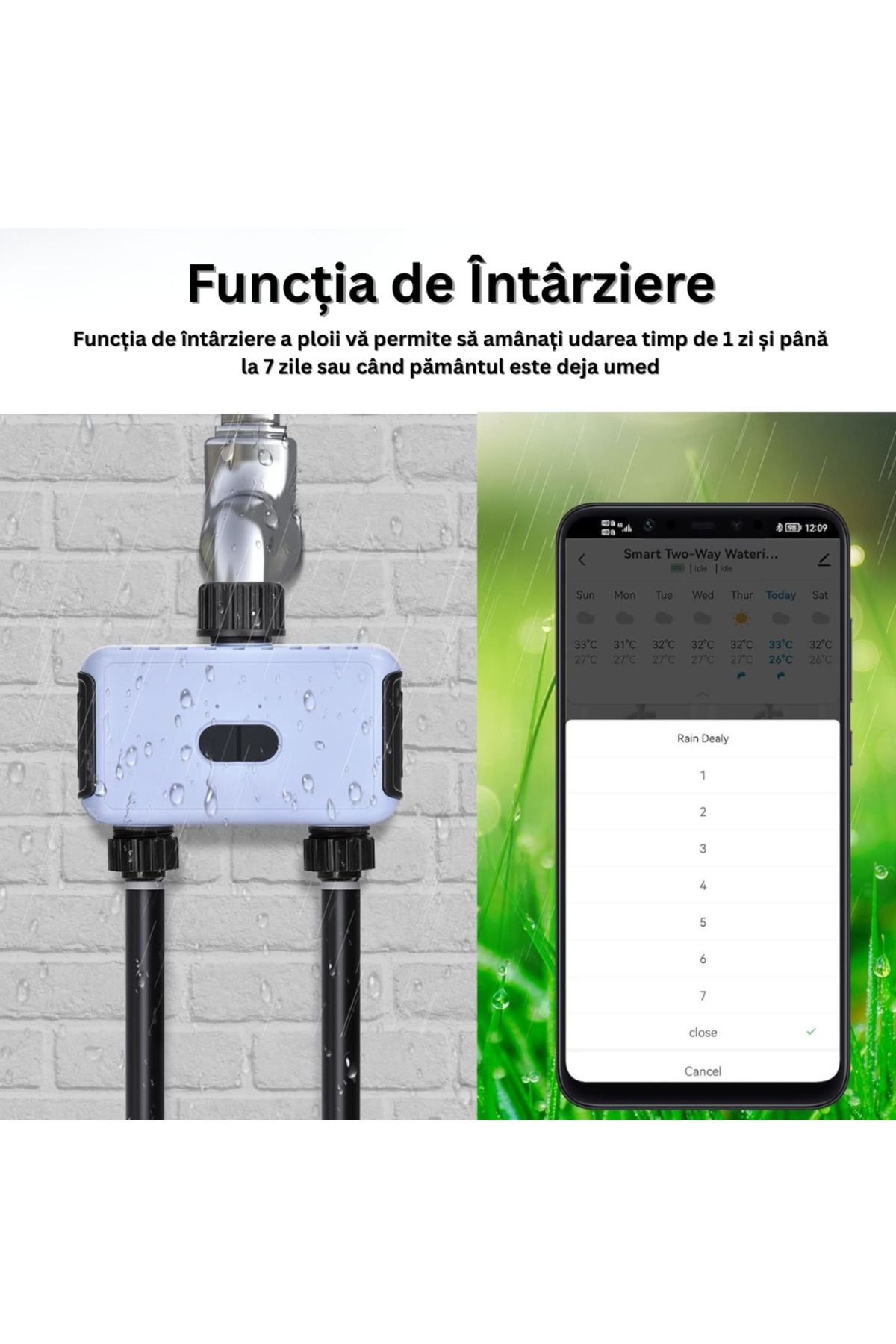 Velixo-Wifi Irrigation Timer, 2 Outputs, 40 Programs, App Control, Rain Delay, Auto/manual, Ip55 6