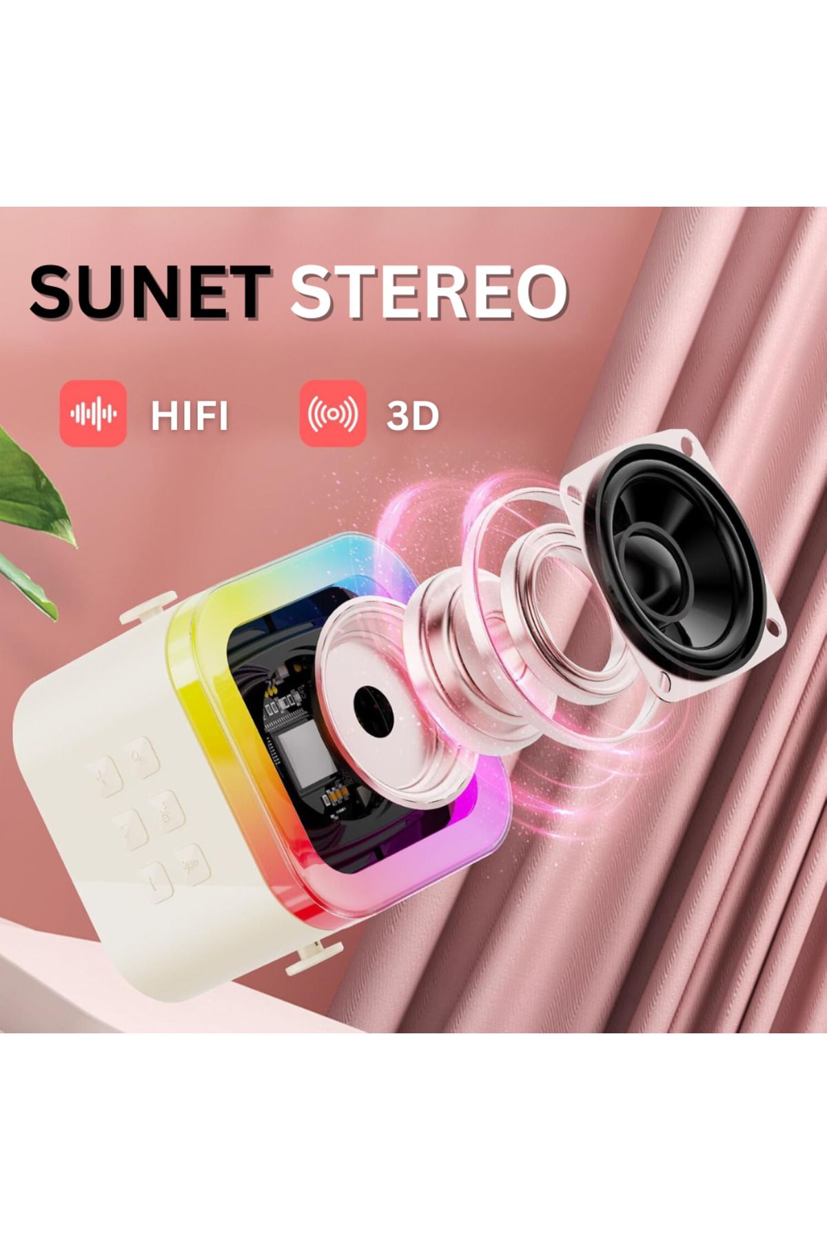 Velixo-Set of 2 Wireless Karaoke Mics with Speaker, Bluetooth, RGB LED, 3D Sound, 5 Effects, MicroSD, AUX 2