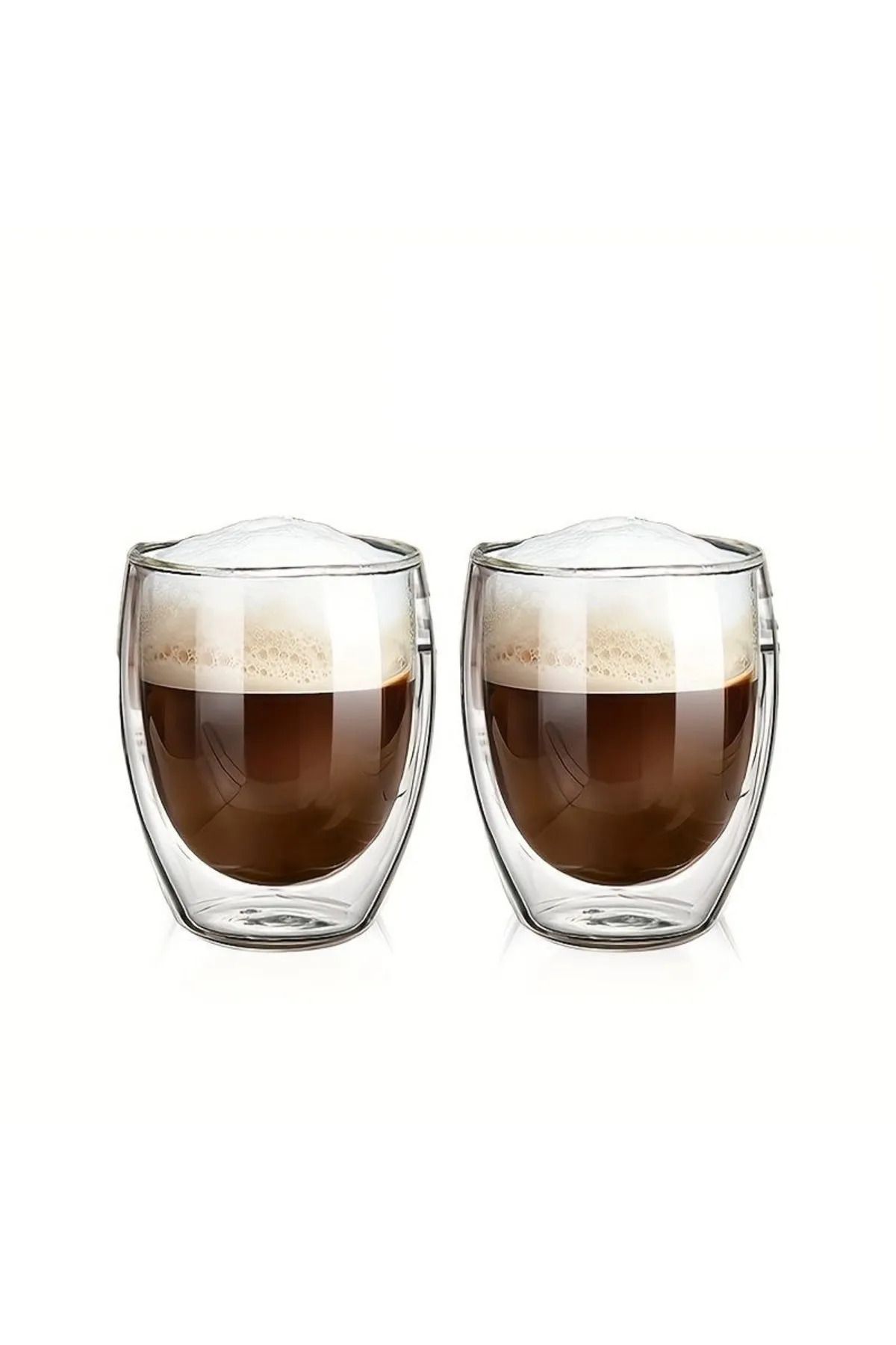 kahvesepeti 2‘ Li 300 ML Kahve Bardağı - Latte, Espresso, Cappucino Bardağı Çift Cidarlı