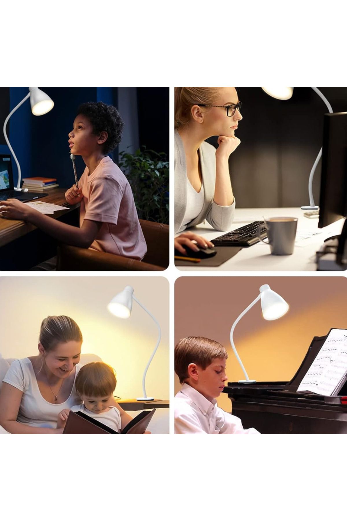 Velixo-Reading Lamp, 24 Leds, 10 Brightness Levels, 3 Modes, 360° Flexible Arm, Clamp, Usb Powered 4