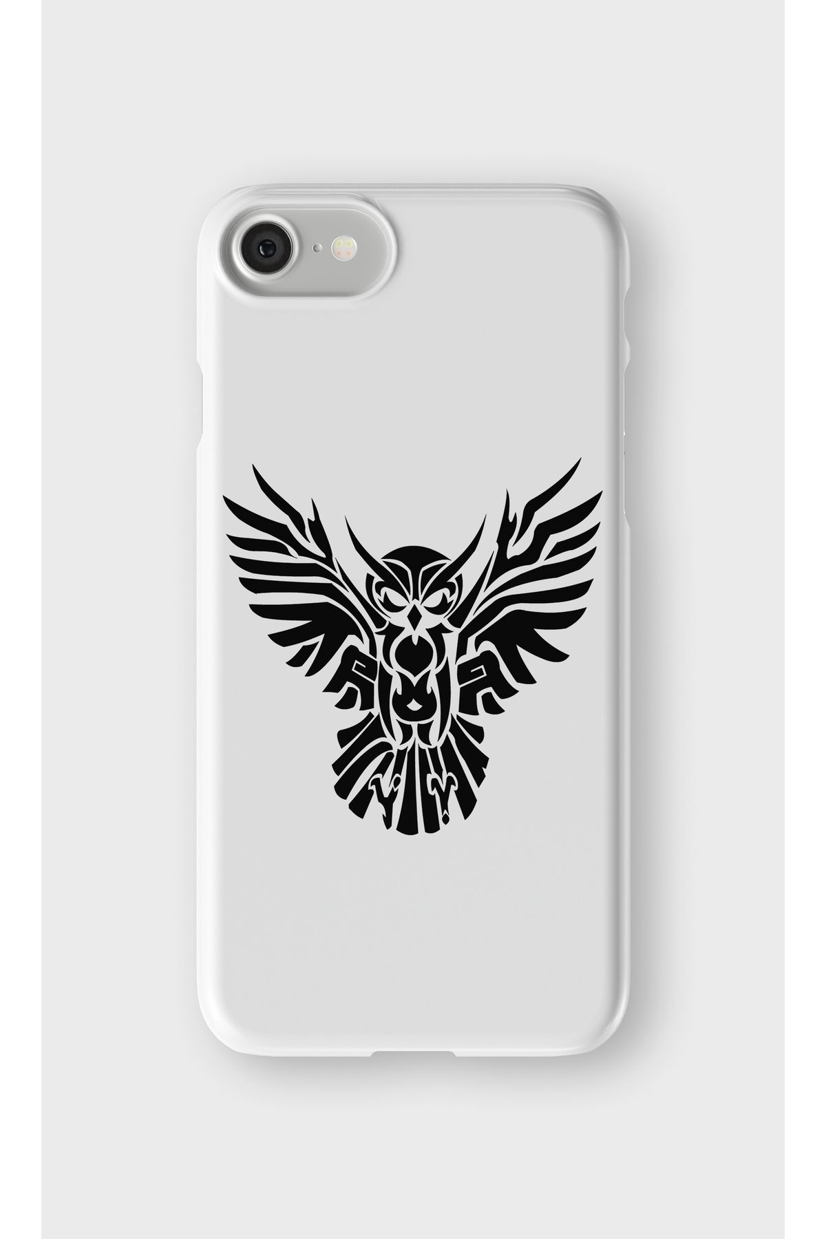 lelia iPhone SE 2020 ve SE 2022 Uyumlu Baykuş Tasarımlı İçi Kadife Lansman Beyaz Silikon Kılıf