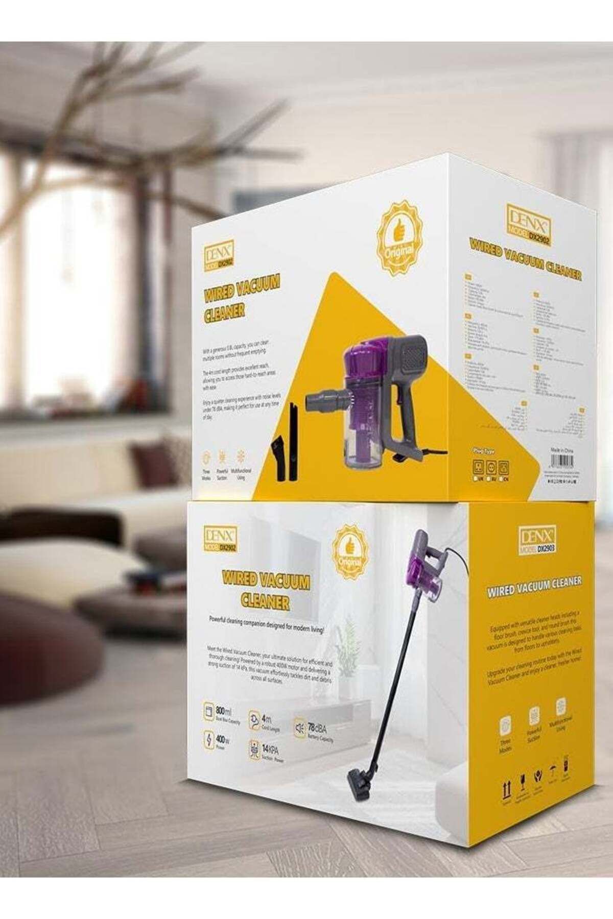Denx-مكنسة كهربائية منزلية محمولة باليد للسجاد والمفارش وجميع الأسطح فائقة الهدوء لاستخدام الرطب والجاف 3