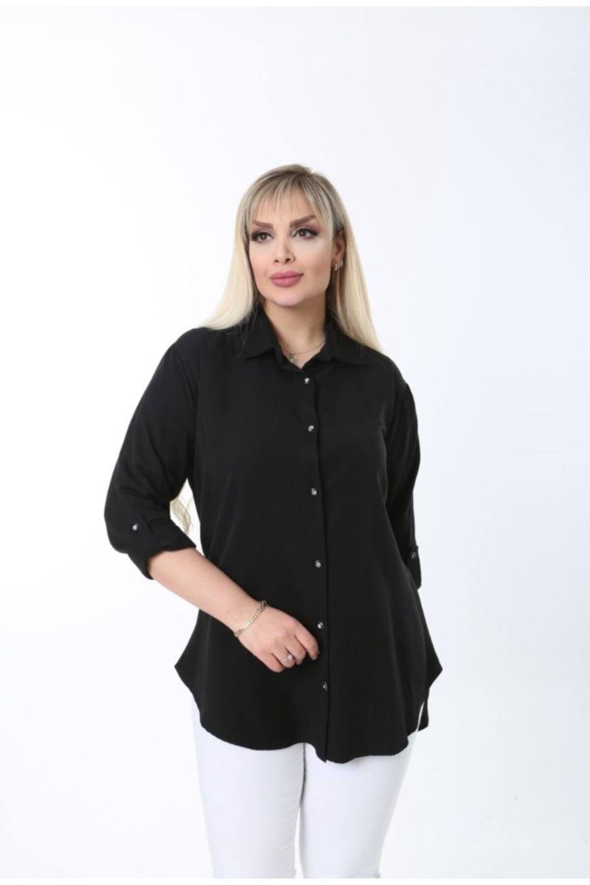 Sevda Kılınç Büyük Beden Viskon Gömlek