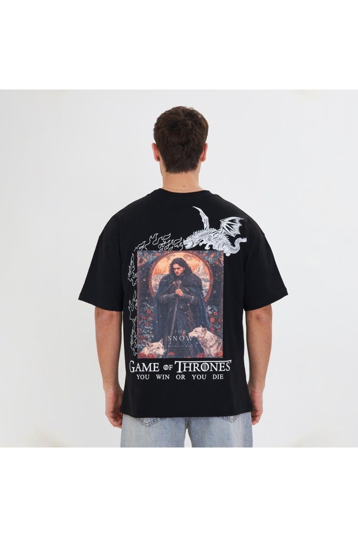 SCHOTT peç baskılı unisex oversize t-shirt