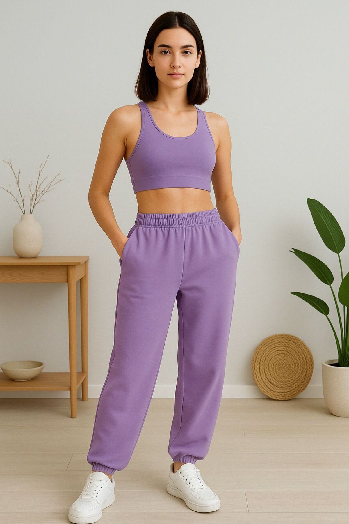 VENTİUP Lila Basic Jogger Eşofman Altı