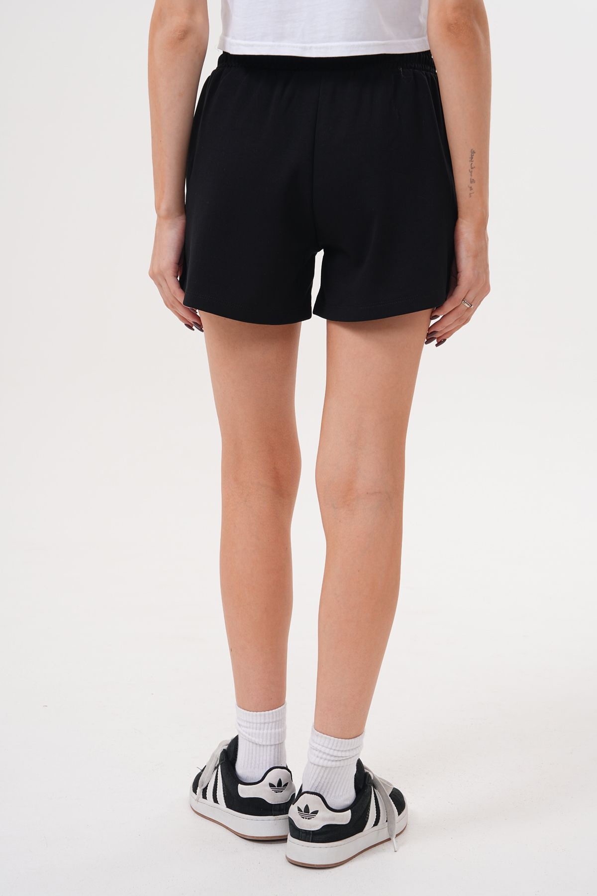 GENIUS STORE-شورت نسائي مشروط بخصر مطاطي وجيوب شورت MODAL-SHORTS 3