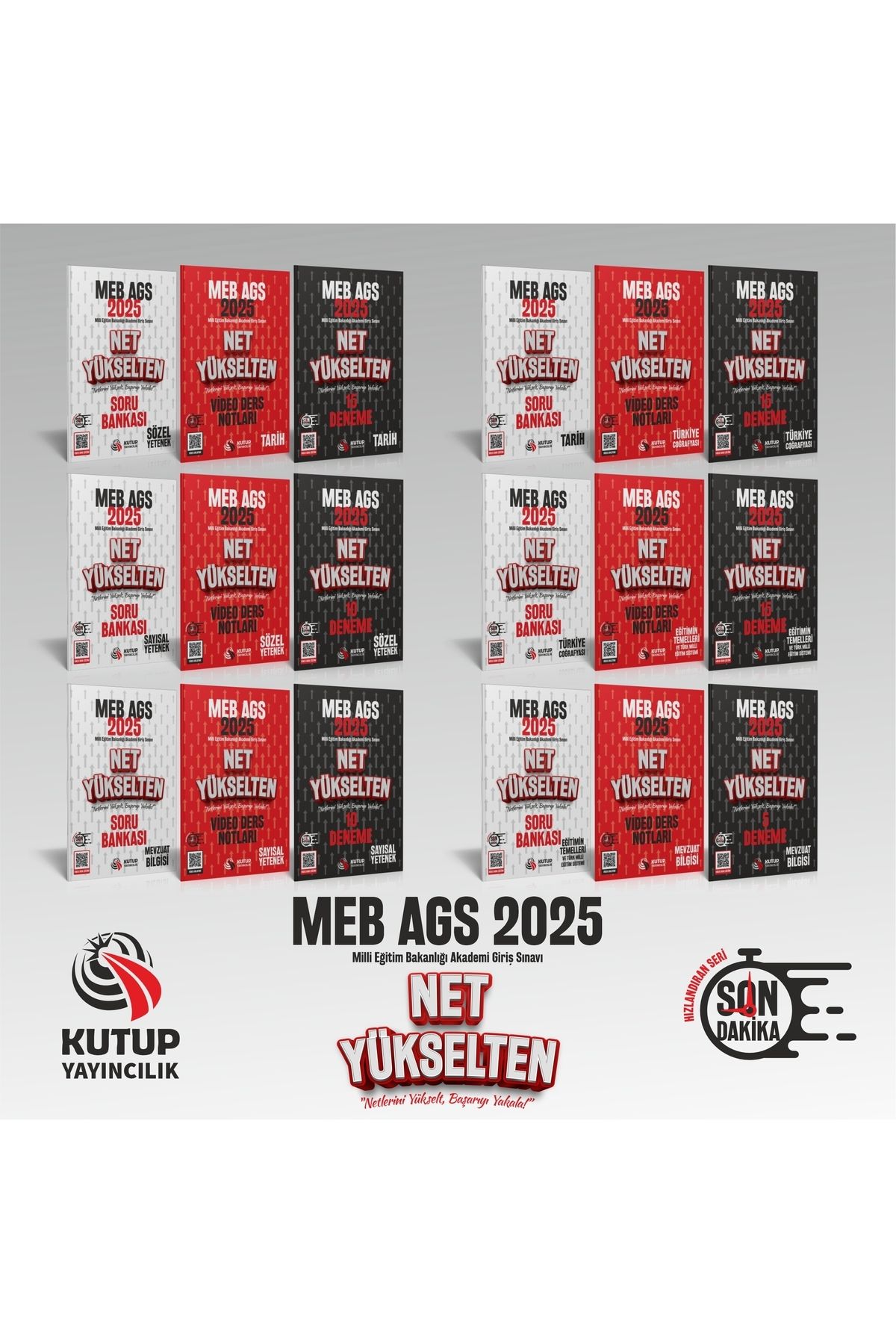 Kutup Yayıncılık 2025 Meb - Ags Net Yükselten Son Dakika Seti - Ders Notu - 1100 Soru - 70 Deneme Sınavı