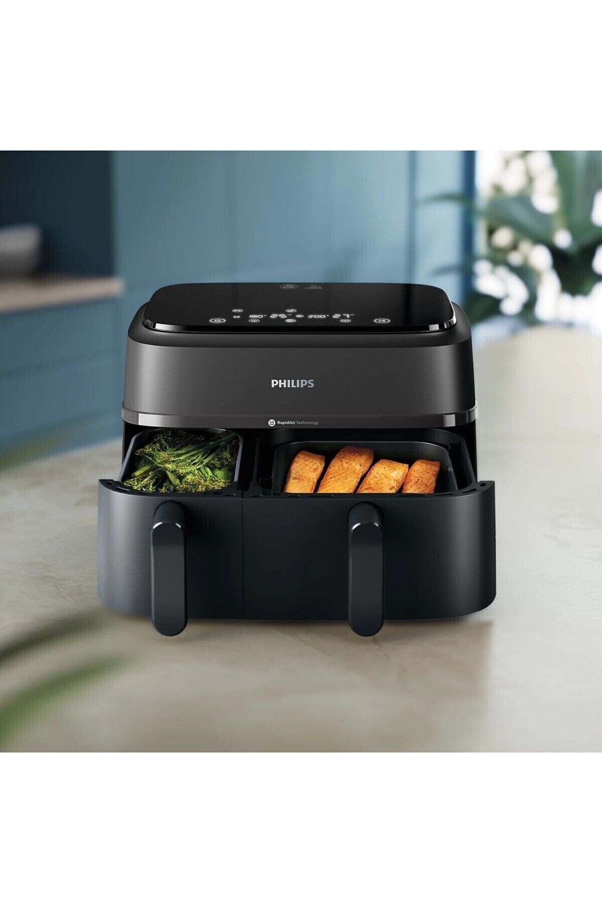 Philips 3000 Series , Pişirici ,Çift Hazneli Airfryer, 9l Toplam Kapasite, 2 Hazneli Airfryer, Rapid Air