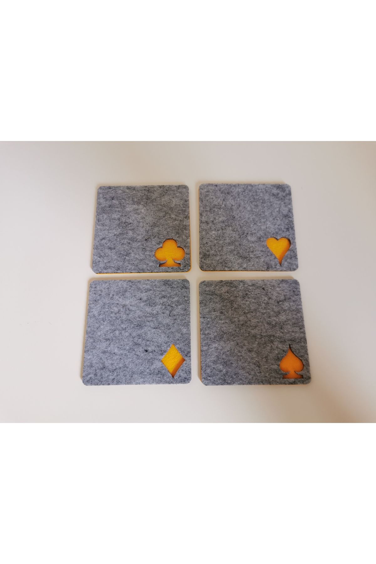 FGFELTSHOP iskambil keçe bardak altlığı seti