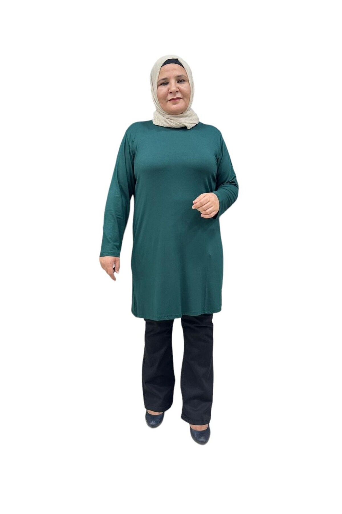Sevda Kılınç Büyük Beden Uzun Kollu Penye