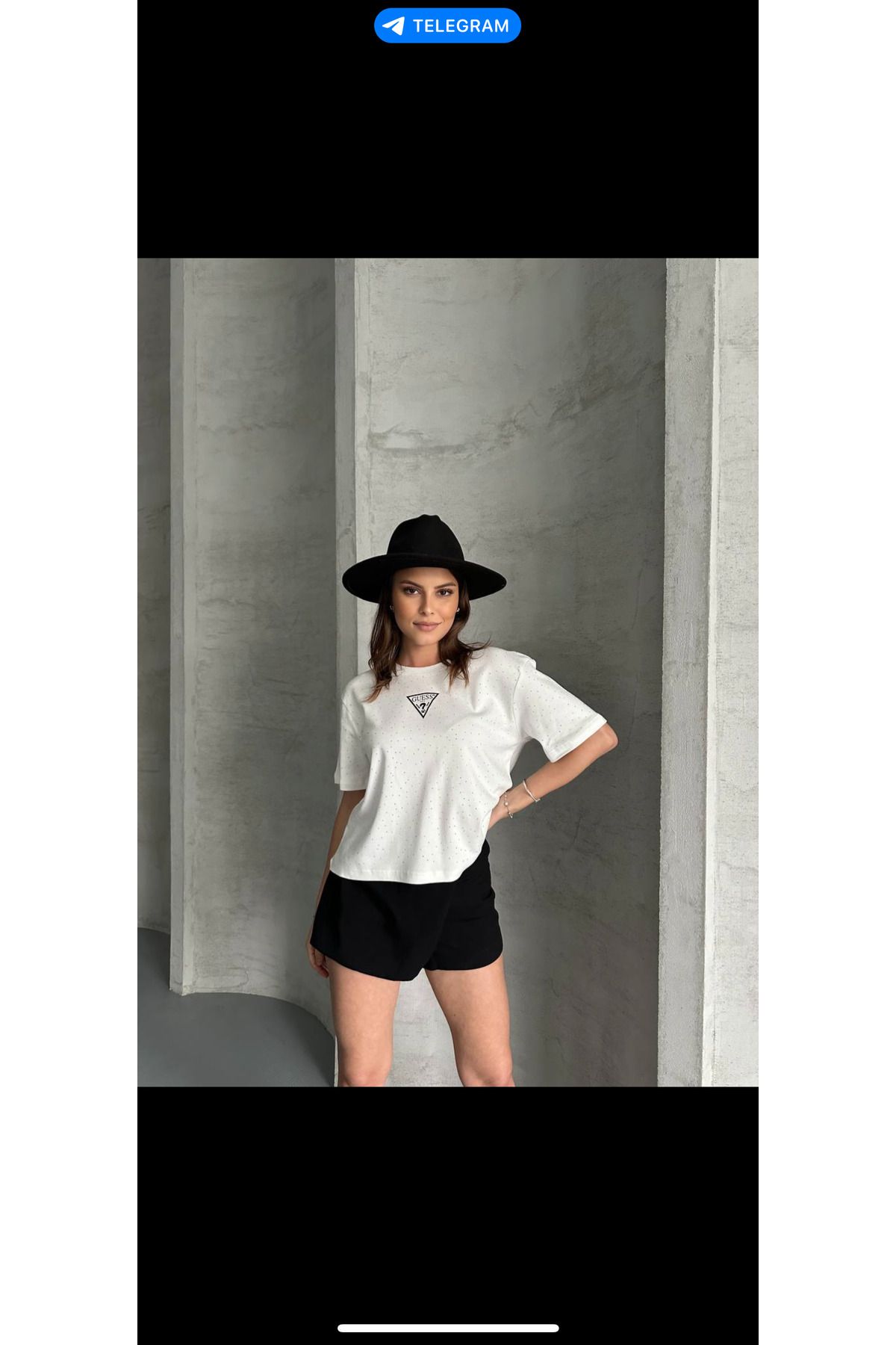 Butik Guess serpme Taşlı T shirt Preminıum