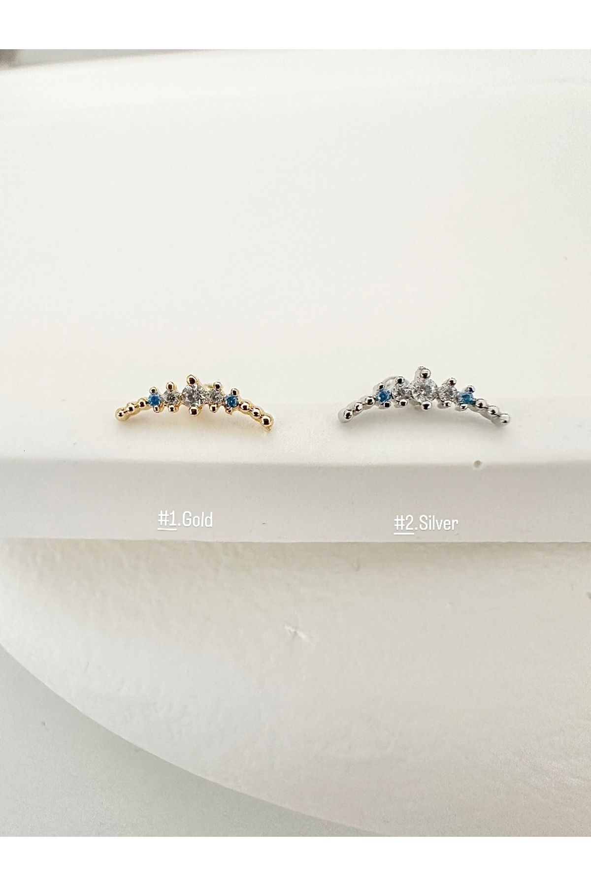 My Bellas Jewels Cerrahi Çelik Piercing Küpe, Helix, Tragus, Flat, Lobe Uyumlu (1 Adet)