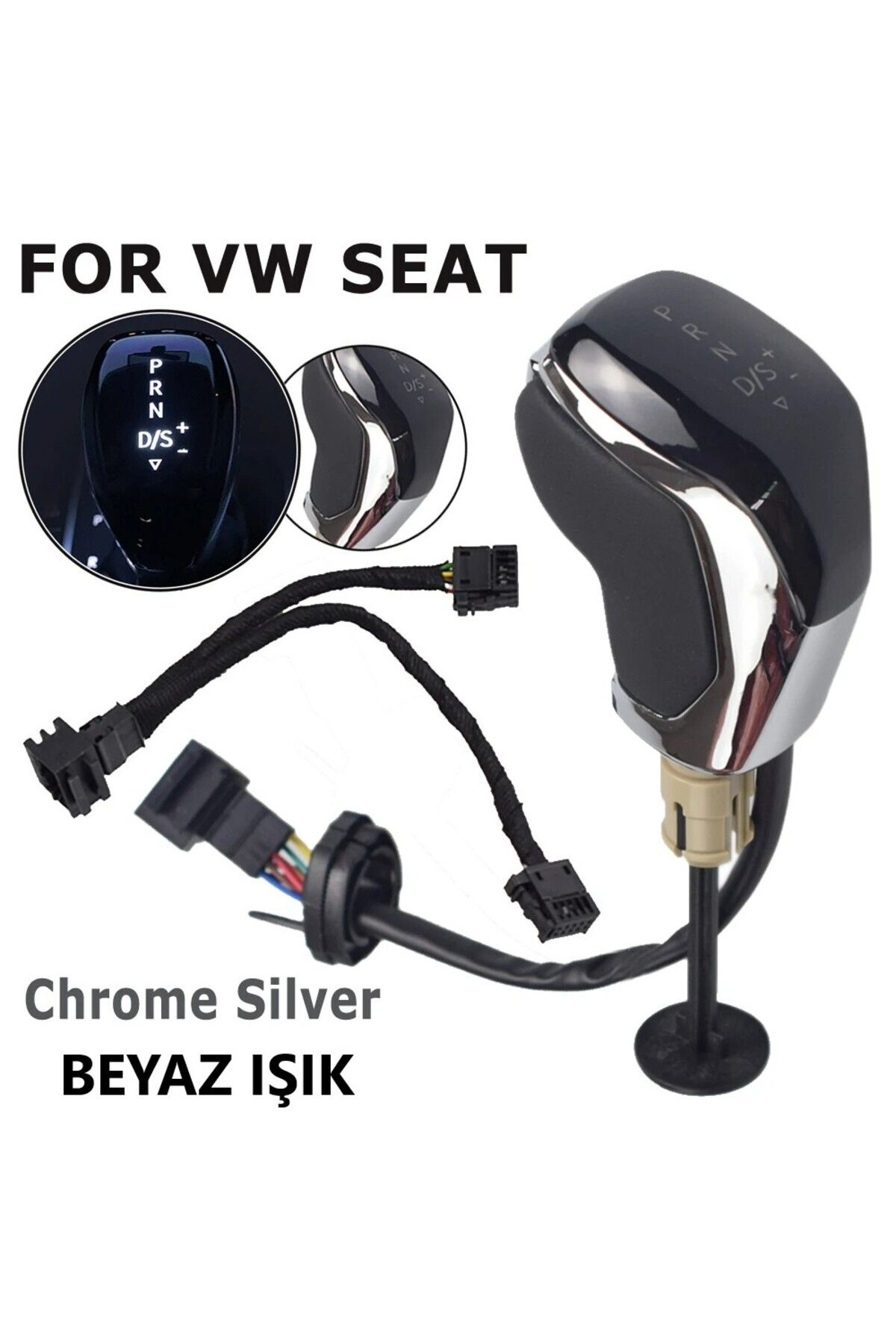 ESY DİZAYN VW Seat Tiguan Golf, Leon Passat İçin DSG Uyumlu Otomatik Vites Topuzu Önden Mandallı Beyaz Işık
