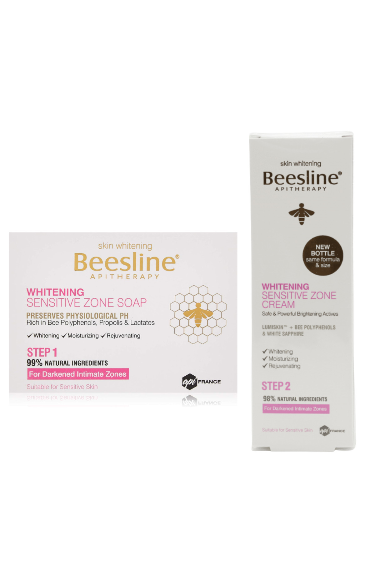 Beesline-مجموعة بيزلين لتفتيح المناطق الحساسة (كريم 50 مل صابونة 85 جم) 1