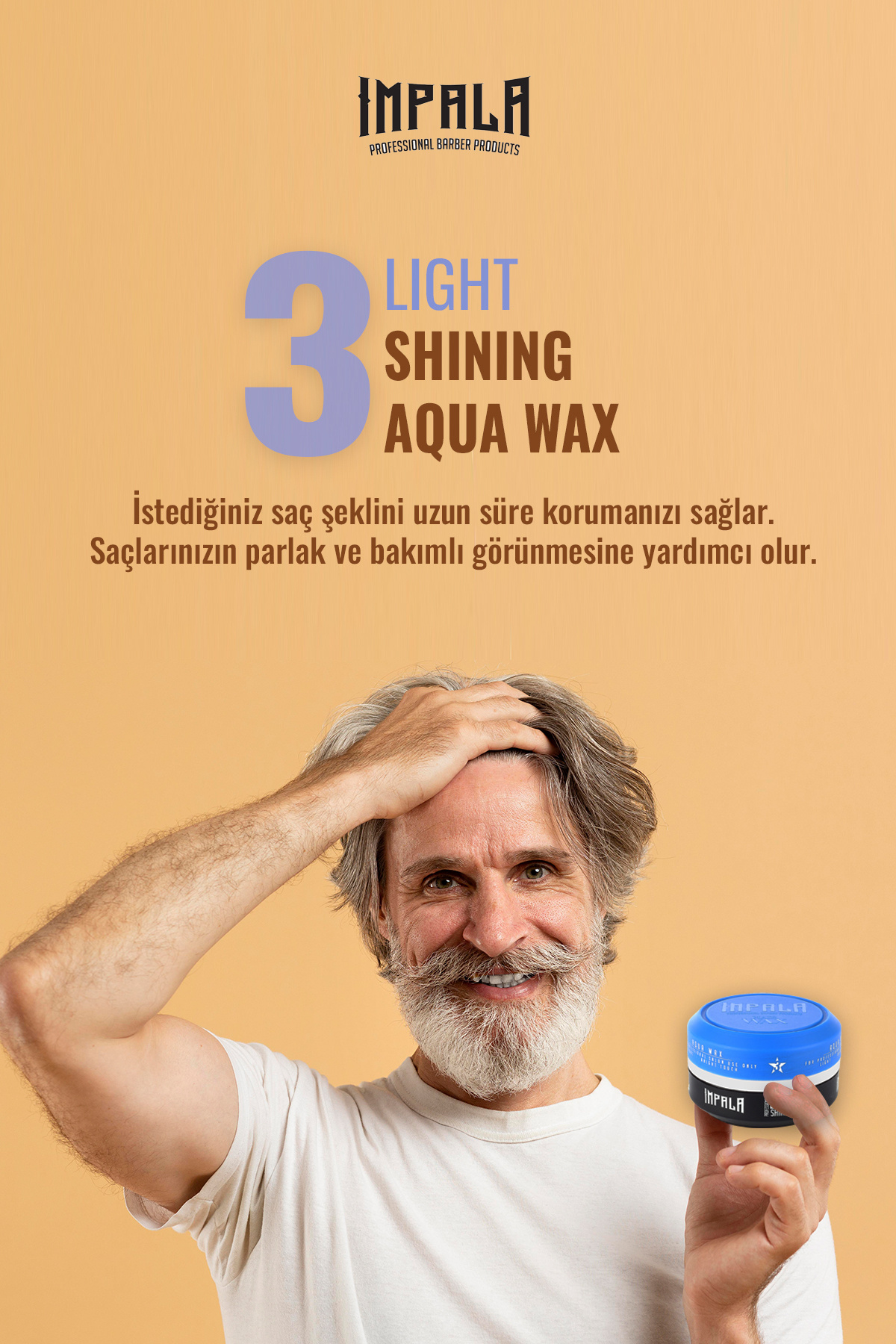 Parlak Saç Şekillendirici Wax Güçlü Tutuş No:3 150 ml — İmpalaWaxMavi3 — تصویر 2 از 4