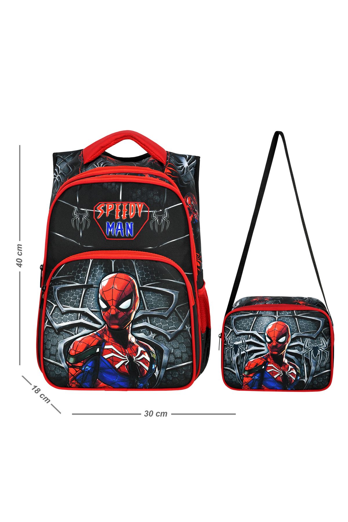 Waddell Speedy Man Desenli Ilkokul Çantası Beslenme Çantalı 25403