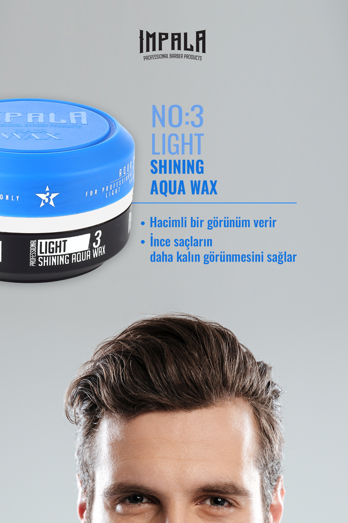 Parlak Saç Şekillendirici Wax Güçlü Tutuş No:3 150 ml — İmpalaWaxMavi3 — تصویر 3 از 4