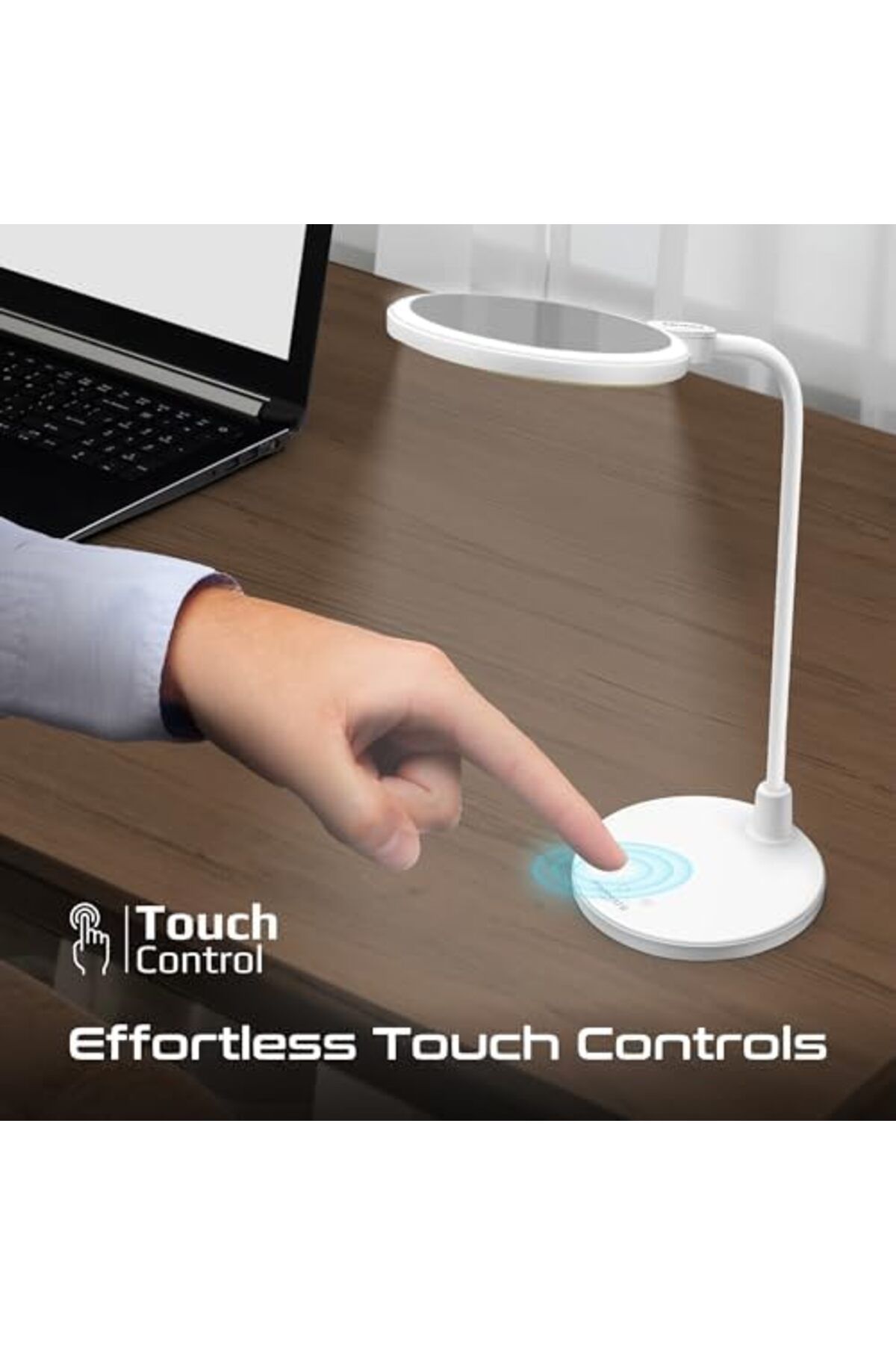 Promate-2-in-1 LED Desk Lamp and Makeup Vanity Mirror with Touch Controls 3