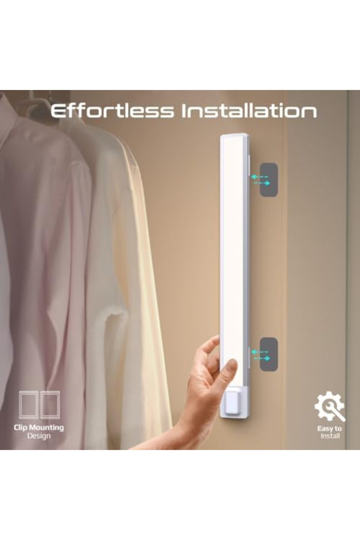Promate-40cm LED Light with Motion Sensor, 100lm Brightness, Energy-Efficient 4W LEDs, USB-C Recharg 6