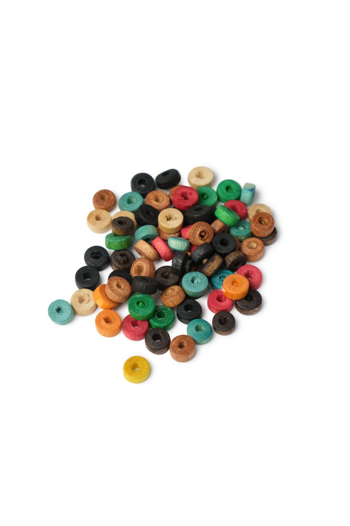 Prestij Boncuk Karışık Renkli Ahşap Boncuk 8 mm