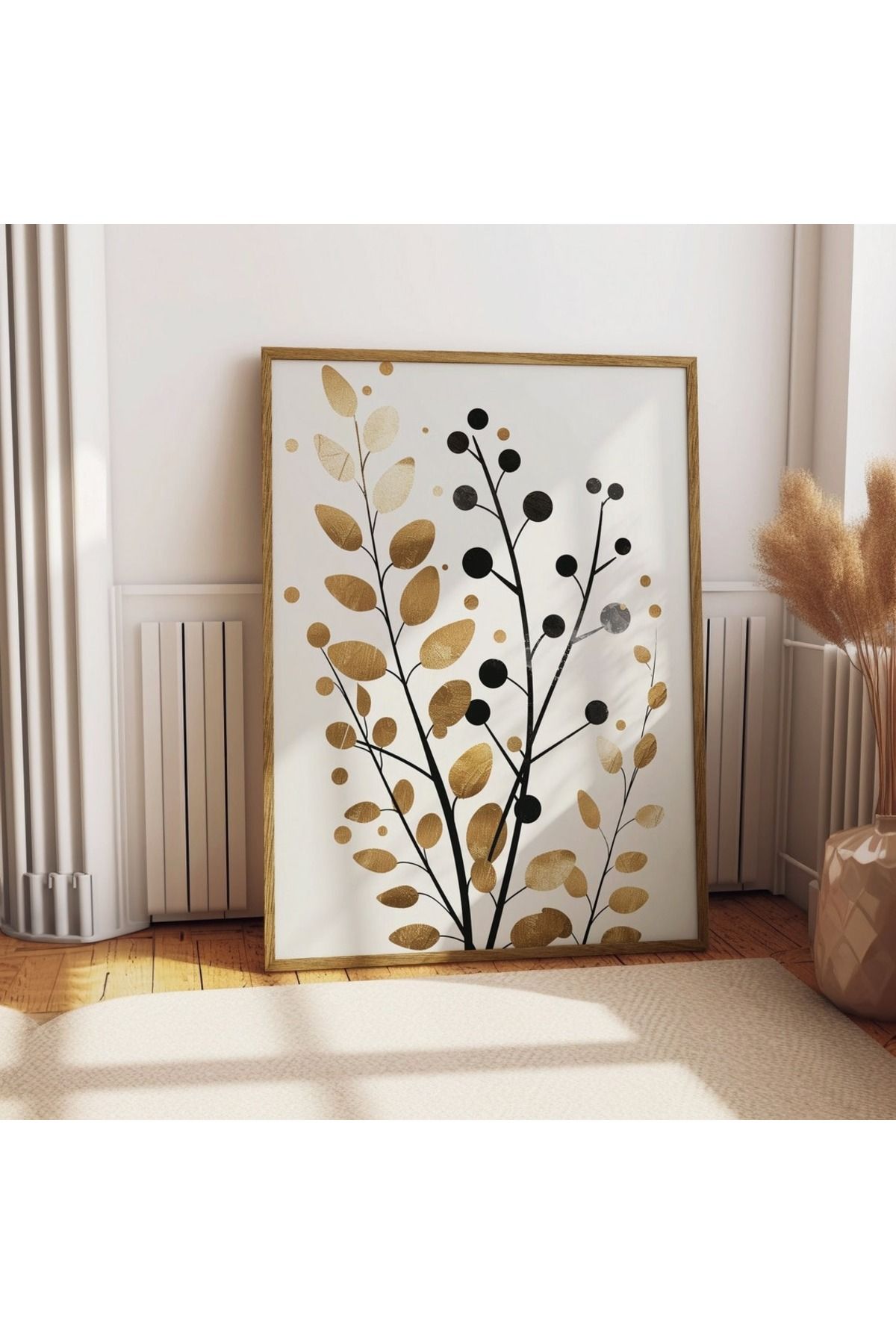 Dekorsiahome Tek Parça Ahşap Çerçeveli Oturma Odası Salon Mutfak Tablo TK0406