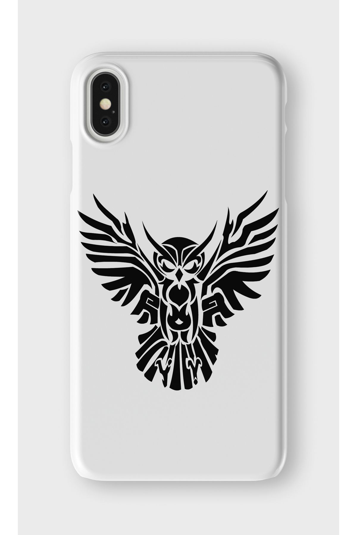 lelia iPhone XS Max Uyumlu Baykuş Tasarımlı İçi Kadife Lansman Beyaz Silikon Kılıf