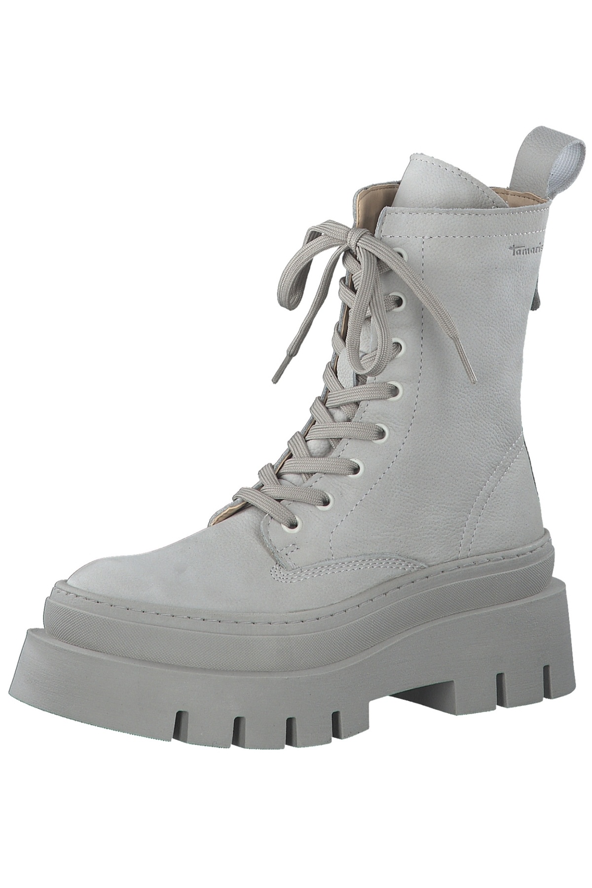 Tamaris-Damen Elegante Stiefelette 1-25843-29 Grau 215 Soft Grey Uni Leder Mit Removable Sock 1