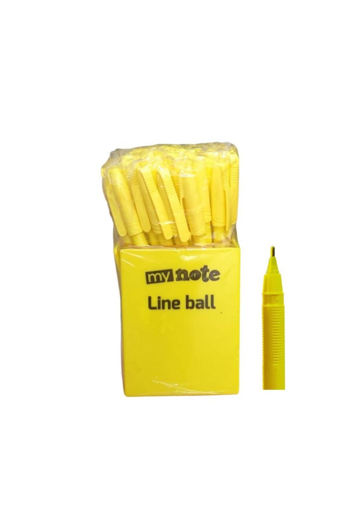Mynote Line Ball 50'li PP Kutu Pastel Sarı