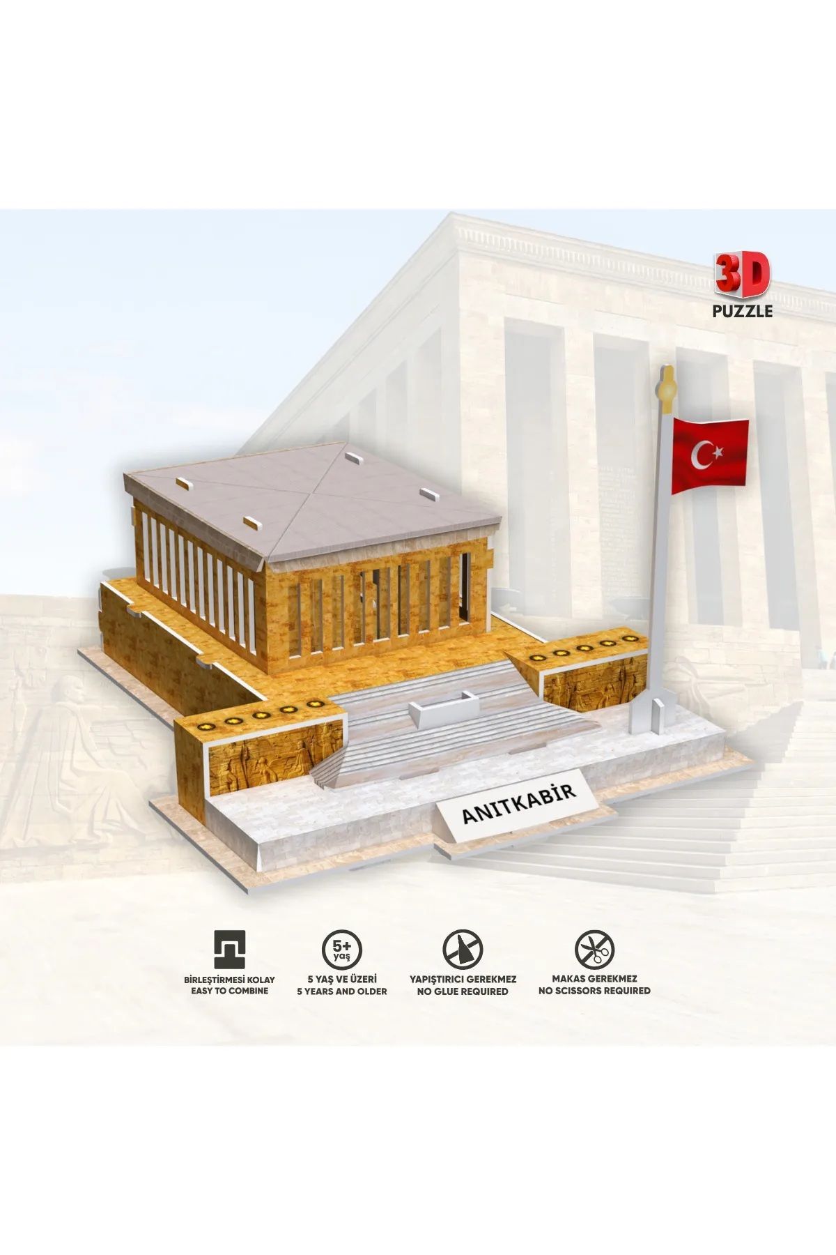 COLORPAK ANITKABİR 3 Boyutlu Eğitici Puzzle 3d Karton Yapboz