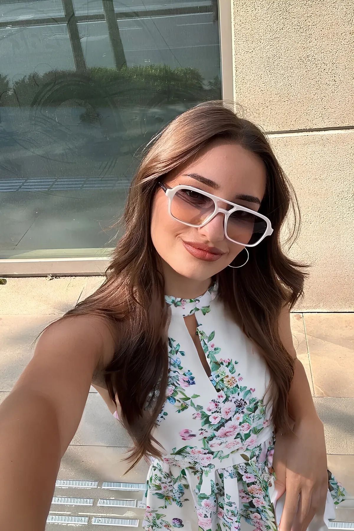 Chunky Frame Unısex Ice Cub Krem Güneş Gözlüğü