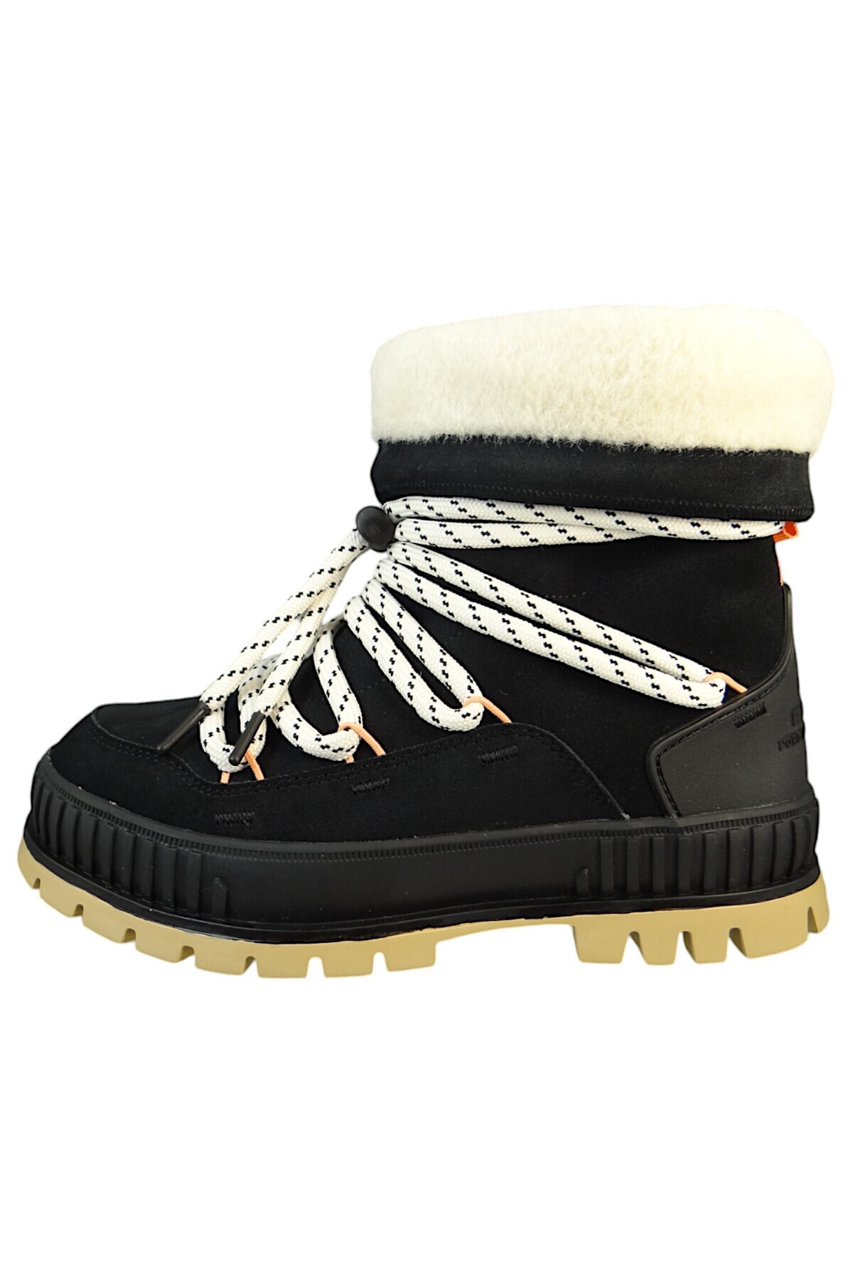 Palladium-Damen Stiefel Stiefel Pallashock Hiver Warm Gefüttert 94349-008-m Schwarz Black Leder 3
