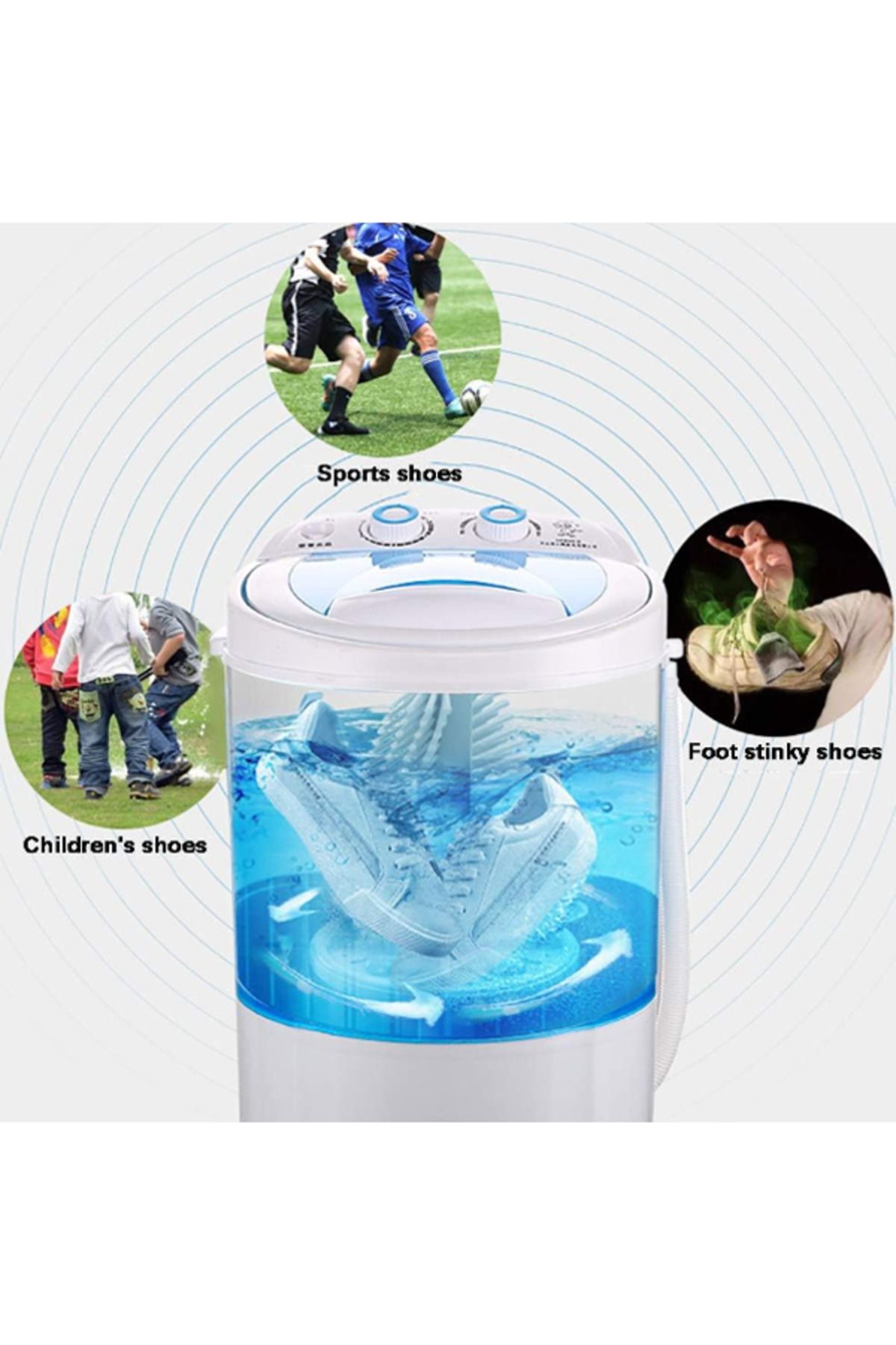 Generic-Shoes Washing Machine Portable 360° Fast Cleaning Shoes Sanitizer With 2 In 1 Clothes Cleaning With 7