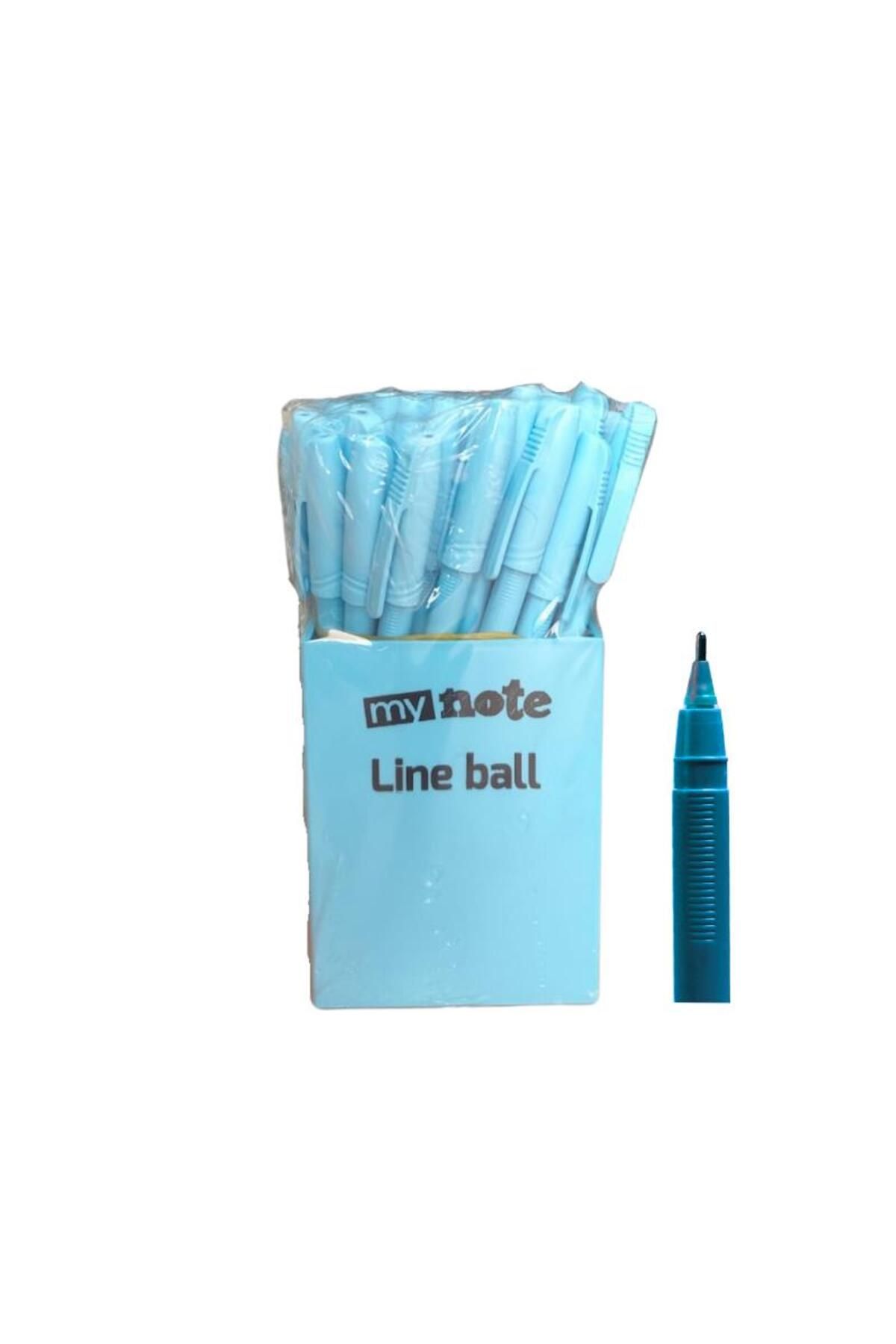 Mynote Line Ball 50'li PP Kutu Pastel Mavi