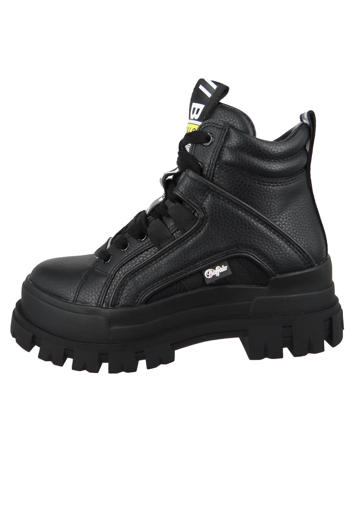 Buffalo-Damen Sportliche Stiefelette Aspha Nc Mid 1622045 Schwarz Black Kunstleder Mit Perfect Fit Durch Me 3