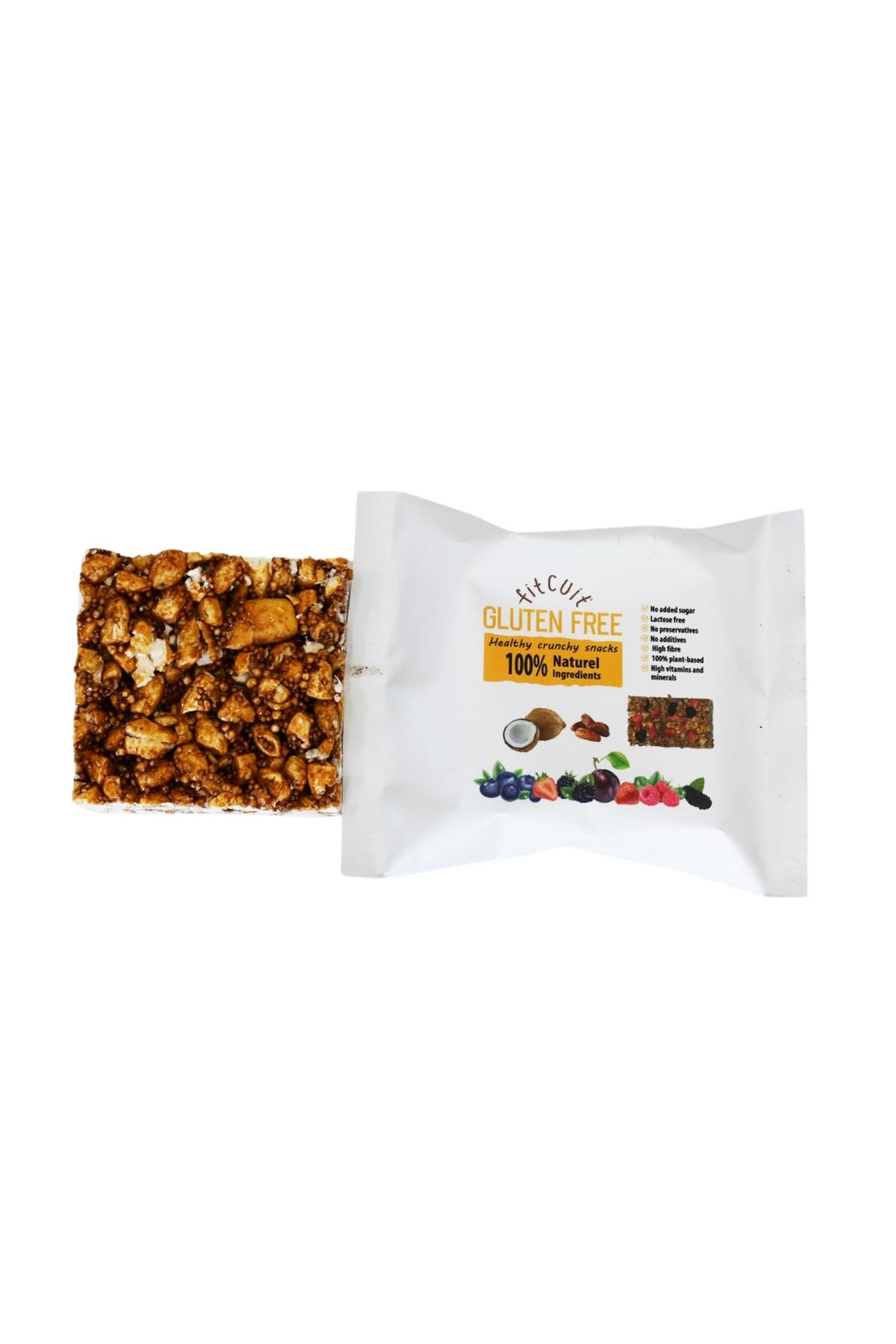 fitcuit Glutensiz Krokan Bar Böğürtlenli 15 Gr
