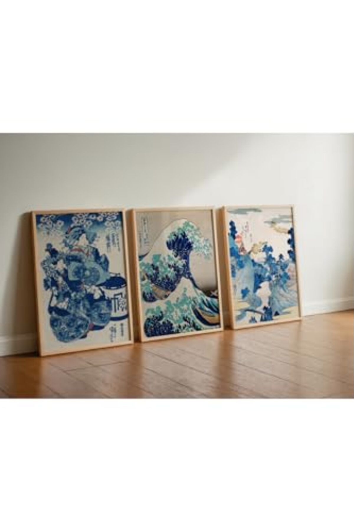 ShopZum Japon Art 3&apos;lü Çerçevesiz Poster, Modern Dekoratif Çerçevesiz Poster, Tablo, 3japonart, 40 X 5