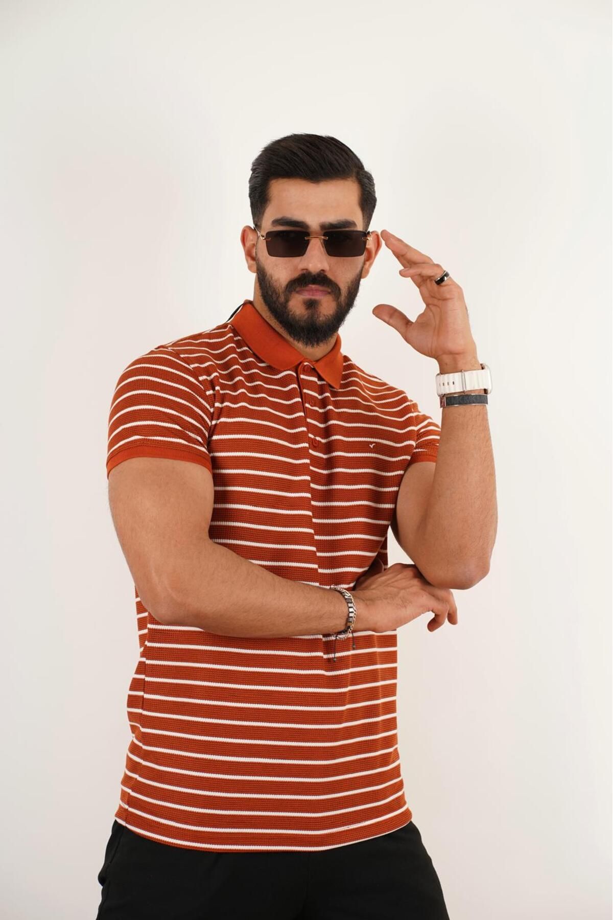 Vesbul 2106 ÇİZGİLİ POLO YAKA TSHİRT